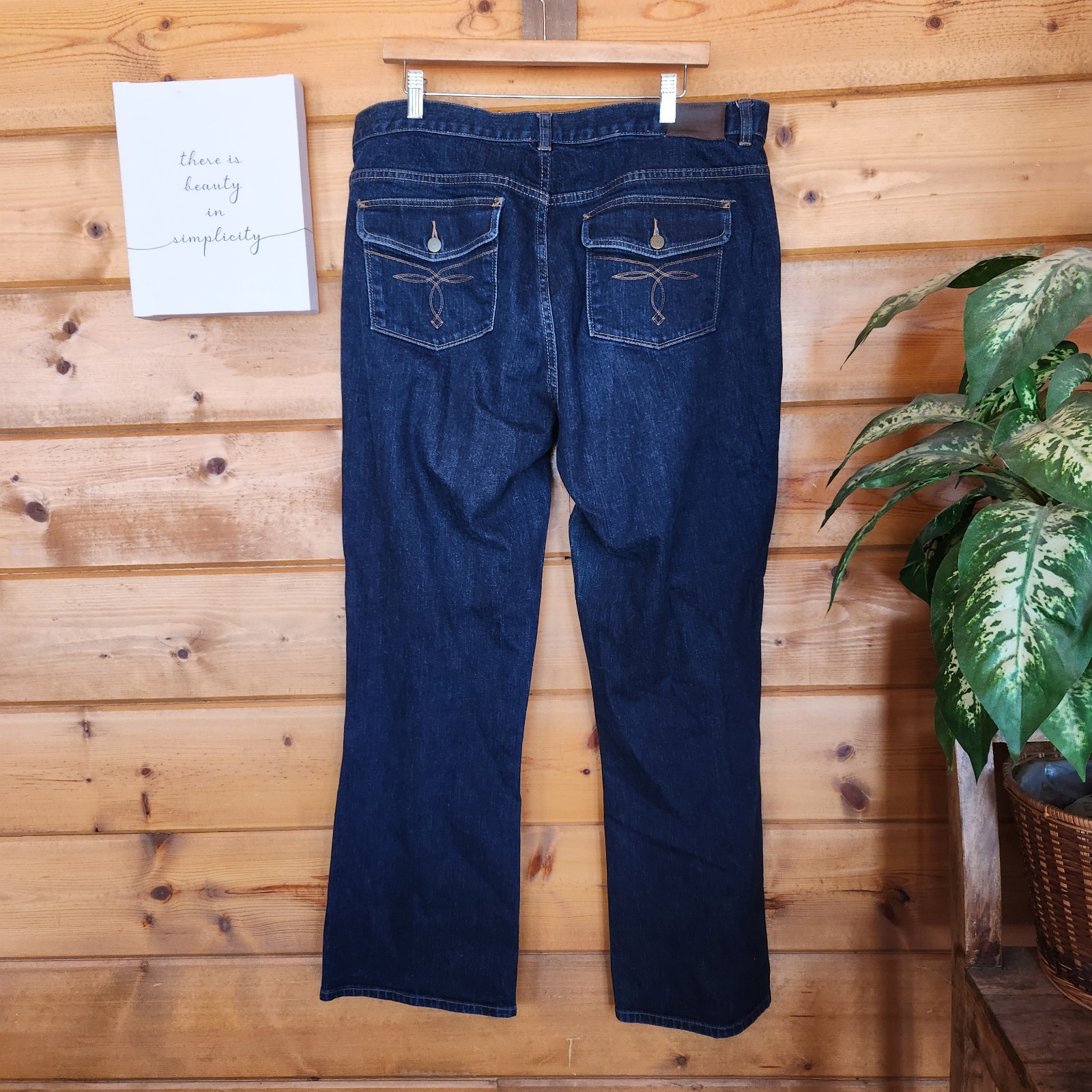 L. Ralph Lauren Jeans LRL Vintage Jeans Dark Wash Boot Cut High Rise Sz 16 X 32″