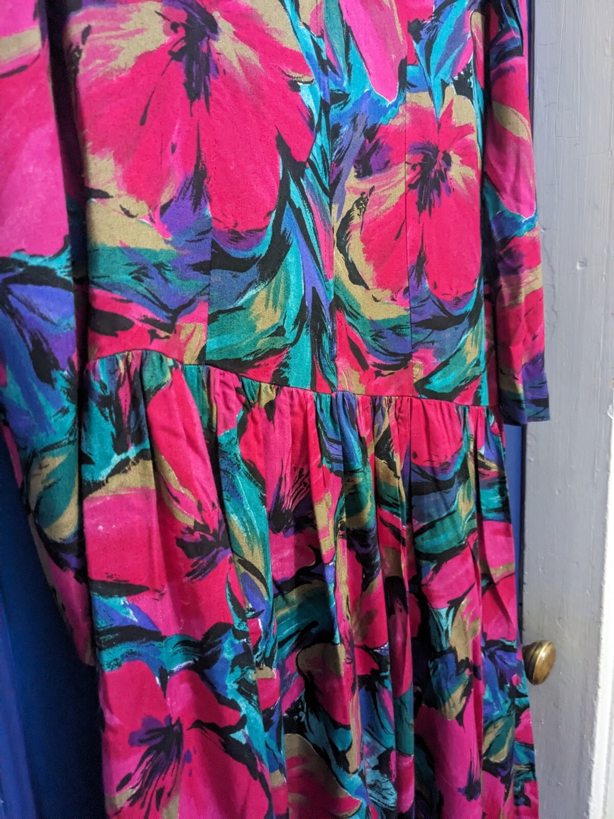 *Vintage Act 1 New York*Faux Wrap Around Dress*Size 12*Suede*Colorful