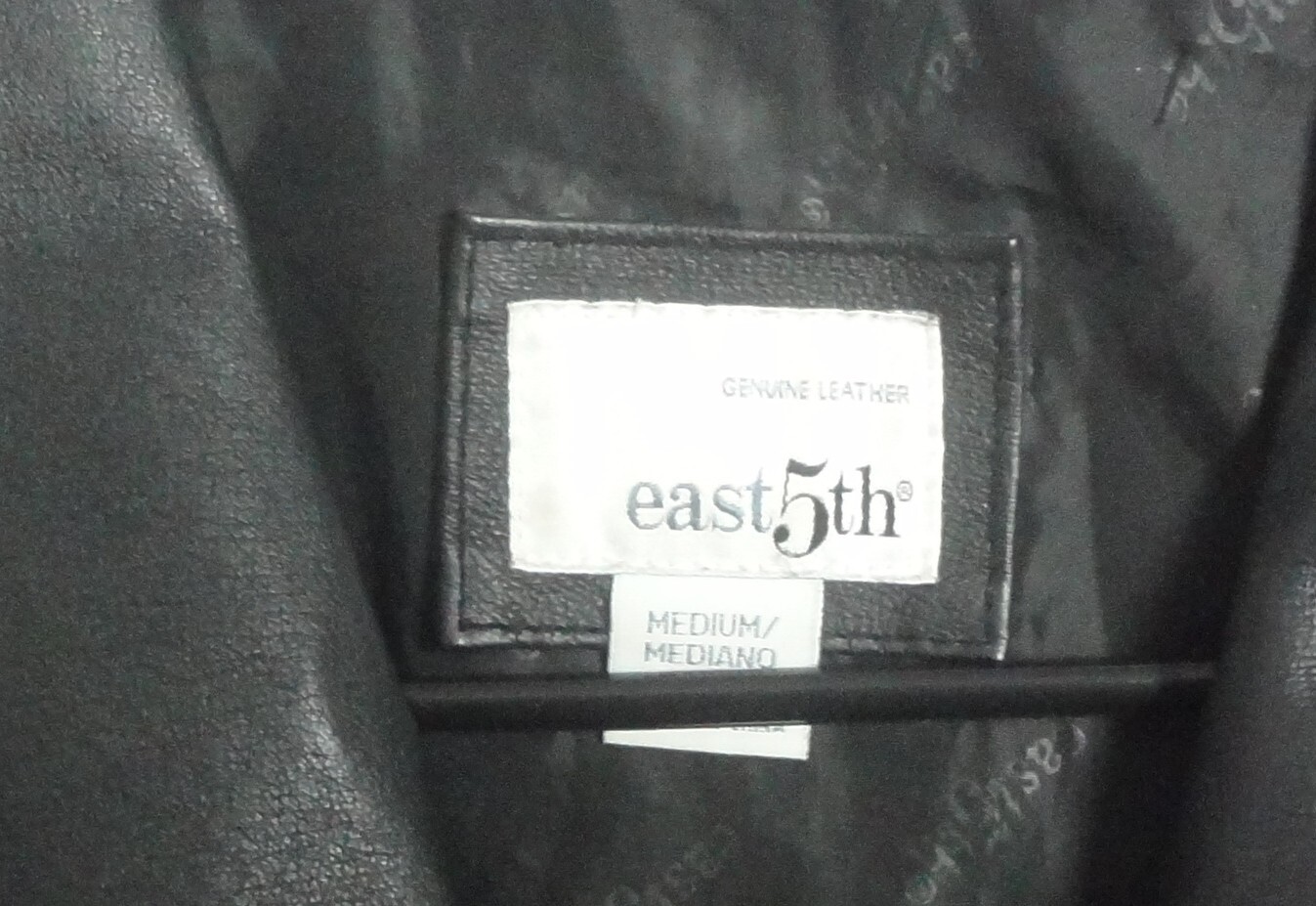 Vintage Womens East 5th Genuine Black Leather Coat Jacket Zip up