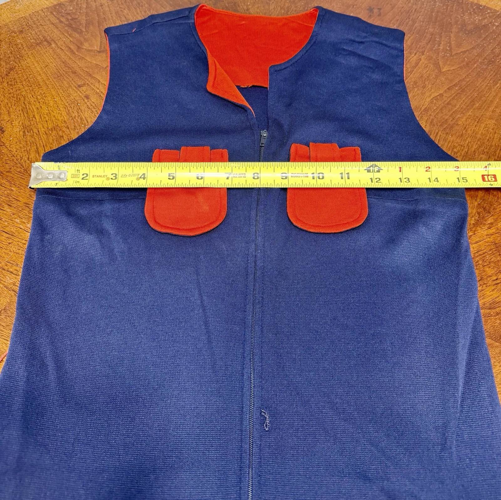 Vintage 1970s Mod Women’s Navy & Red Shift Dress with Gold Buttons