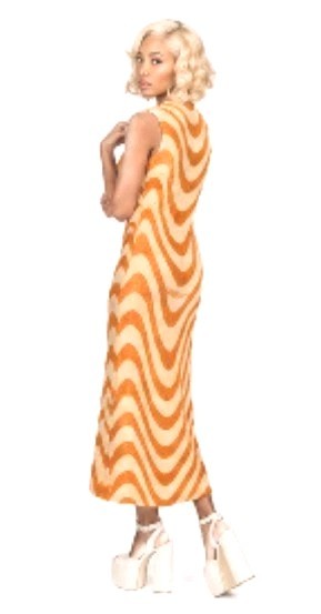 VINTAGE 1970’S Dress Maxi, Orange