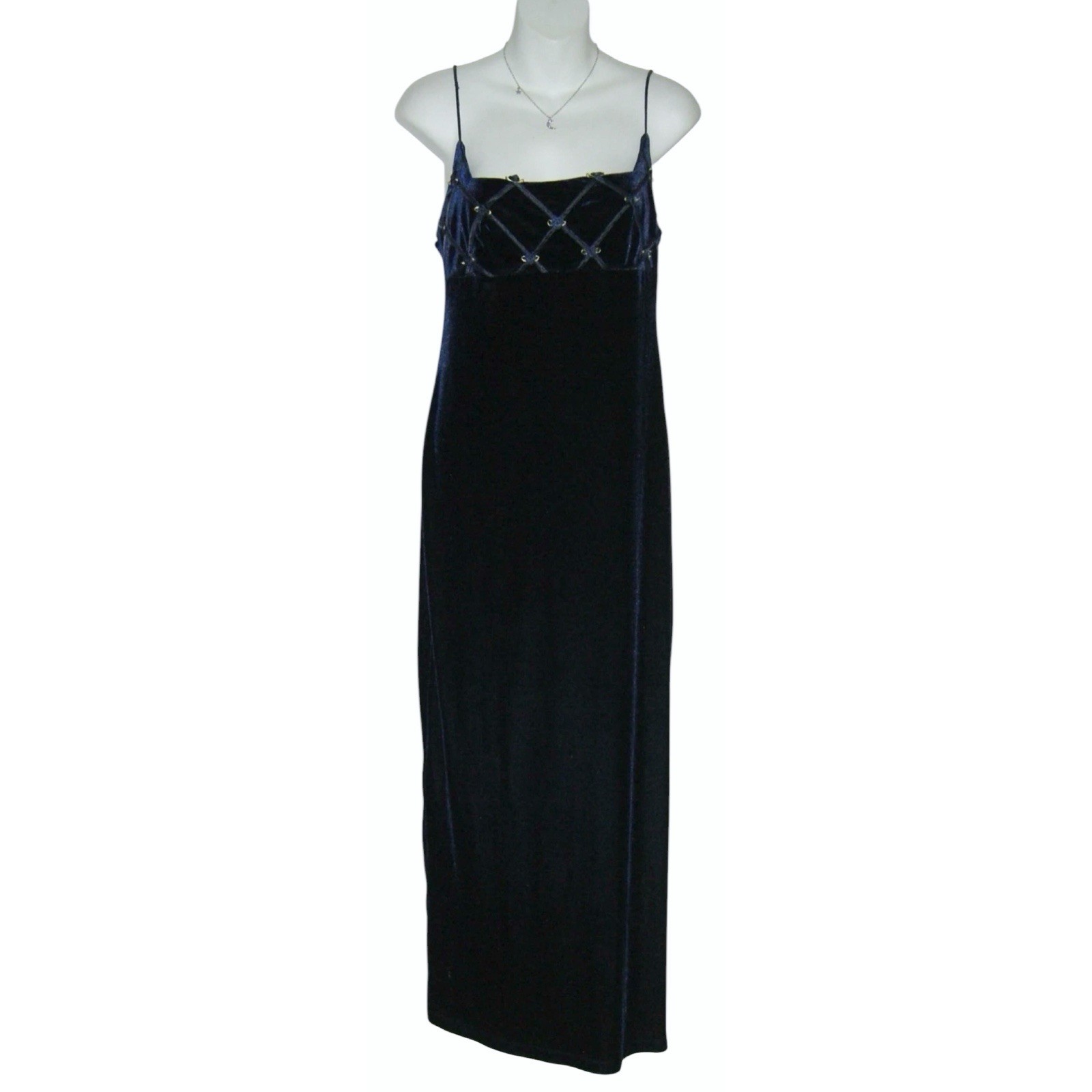 Steppin Out Vtg 90’s Crushed Velvet Navy Blue Whimsigoth Fairy Grunge Goth y2k