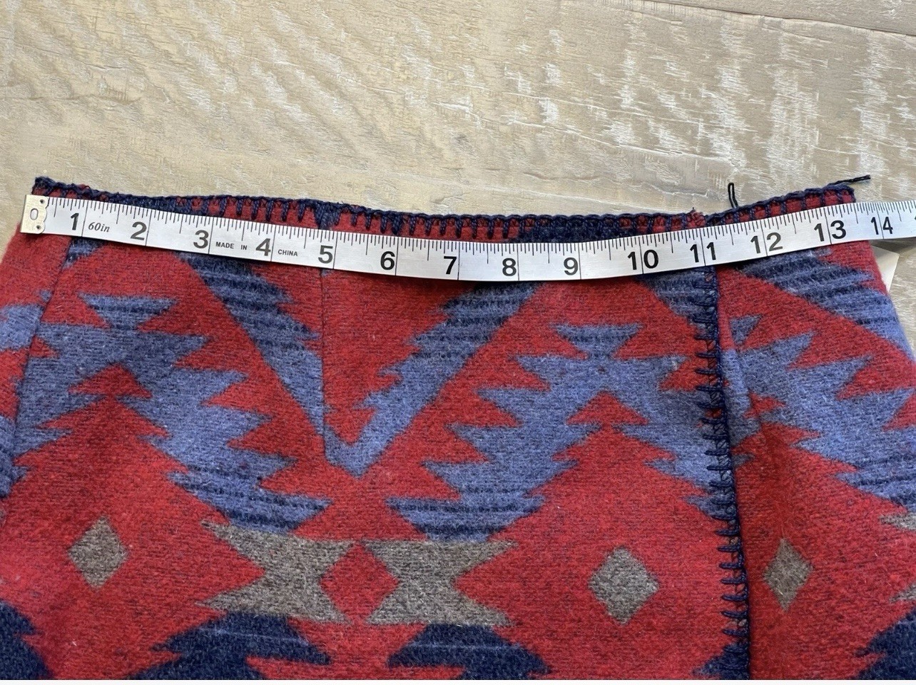 NEW OLD STOCK Vintage 90’s Wool Blend Southwestern Aztec Wrap Skirt Small Petite