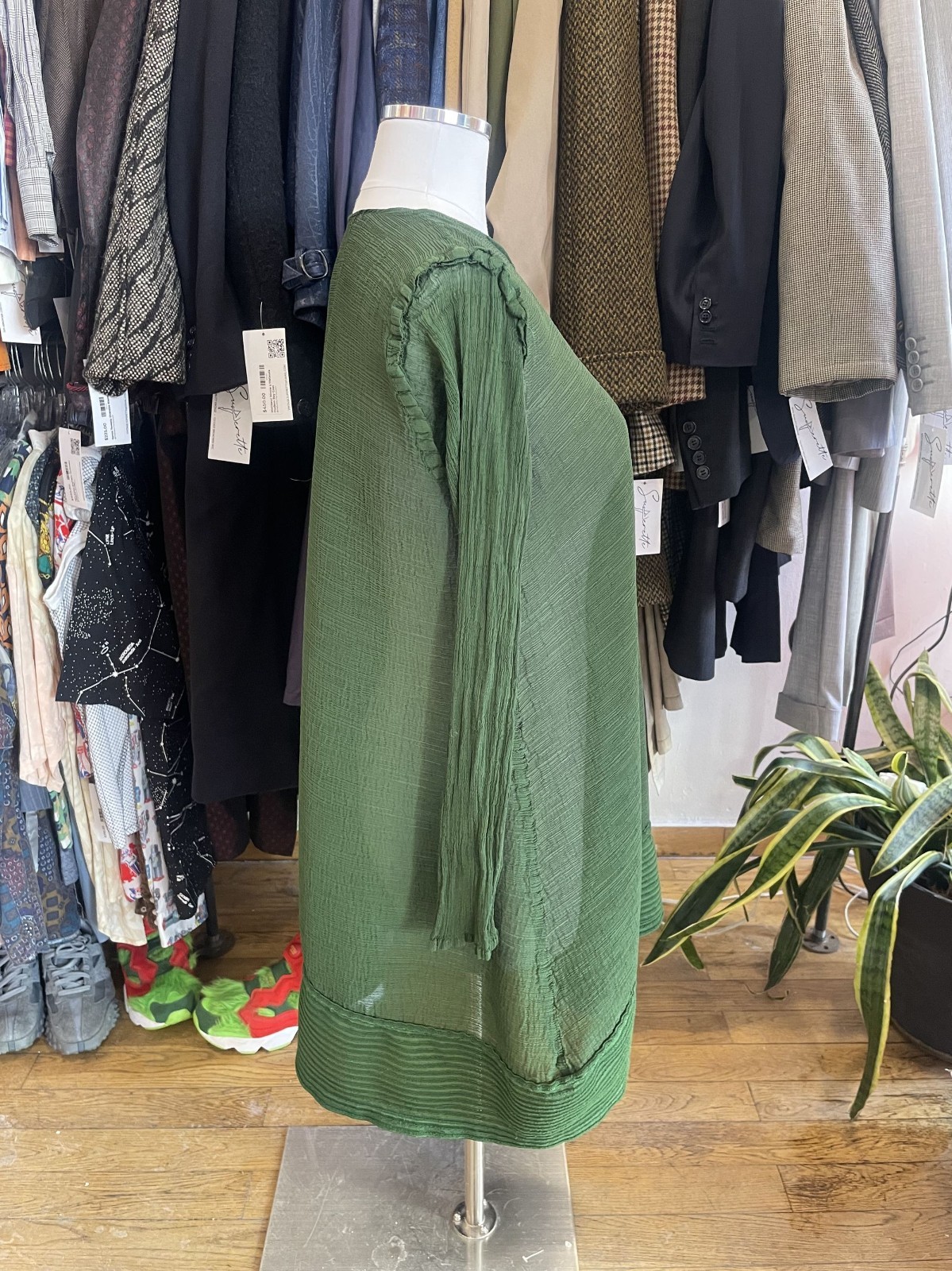 Vintage Issey Miyake Cauliflower Emerald Tunic— Medium
