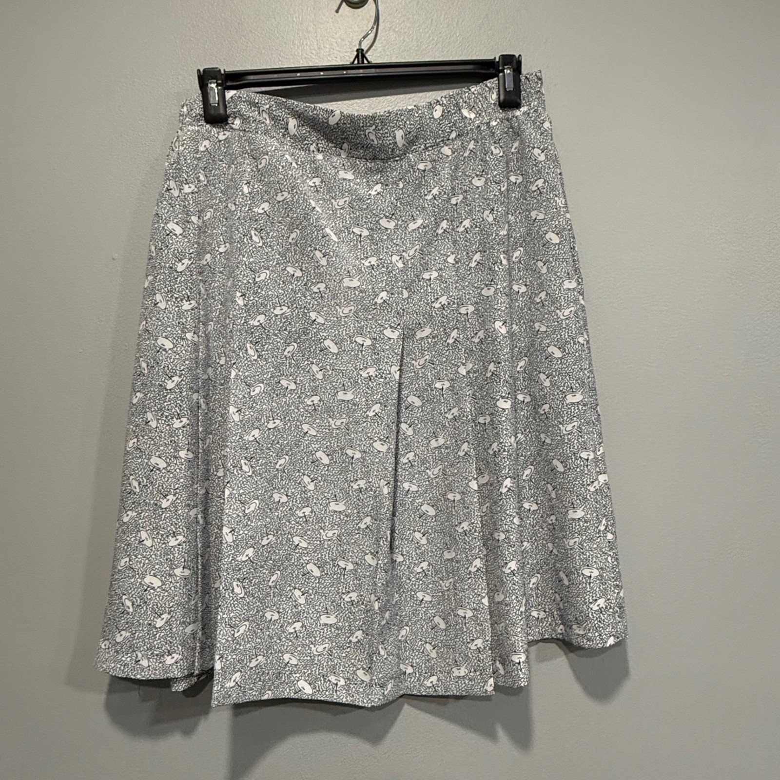 Oscar de la Renta Expressions Womens Vintage A-Line Skirt White Abstract