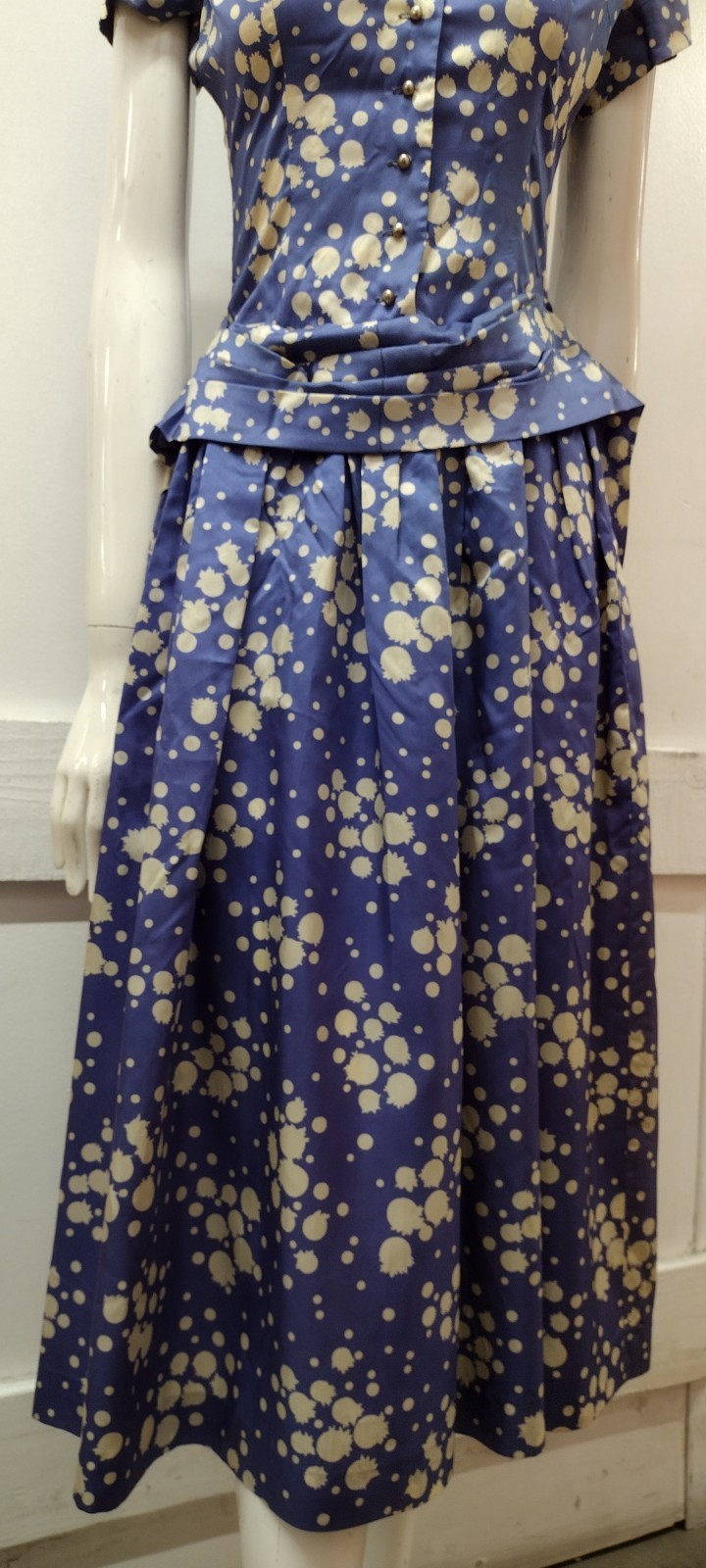 Vintage 1940s Draped Dangling Peplum Evening Dress Jonathan Logan 40s NEW LOOK