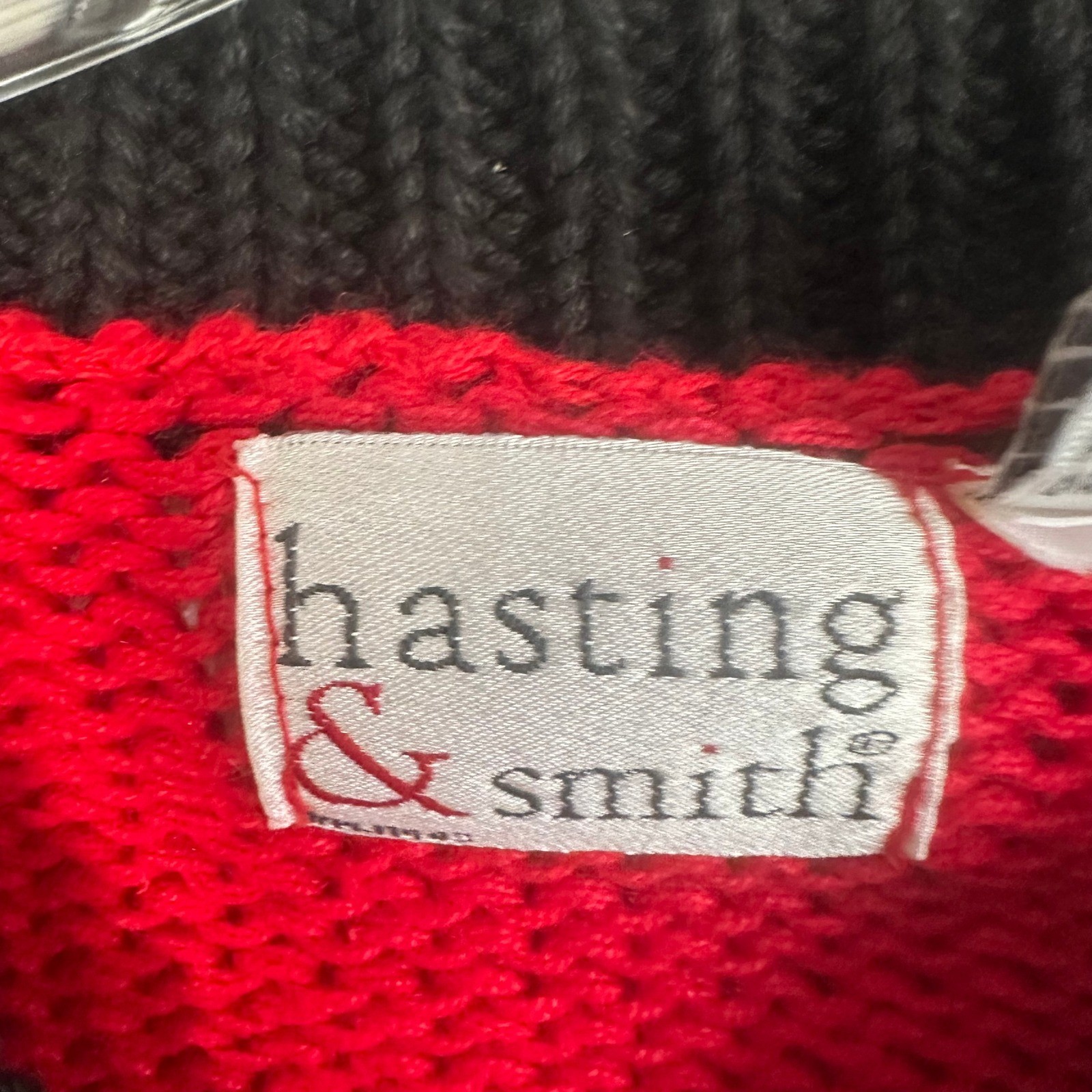 Hasting & Smith Vintage Scottie Dog Christmas Sweater Red Plaid Women Medium