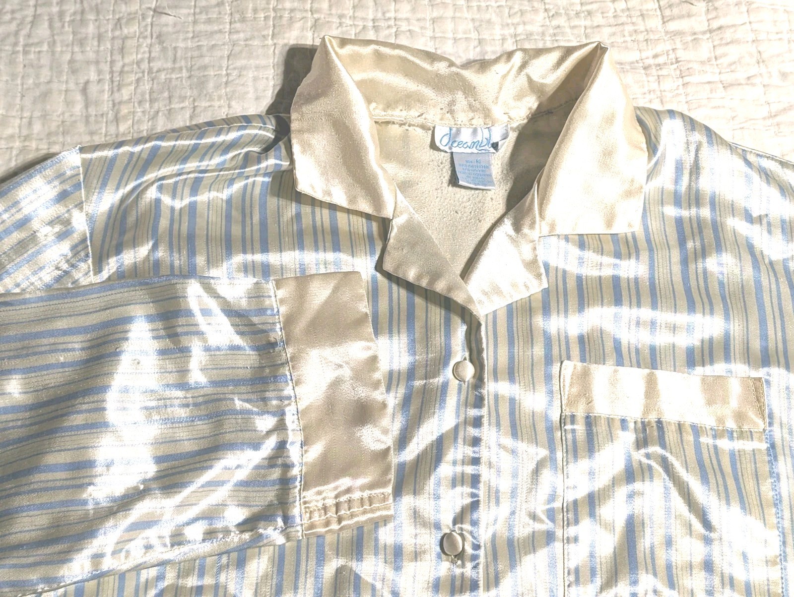 Vintage Women’s Satin Pajama Shirt Size Medium Brand: Ocean Blu ? FAIR Condition