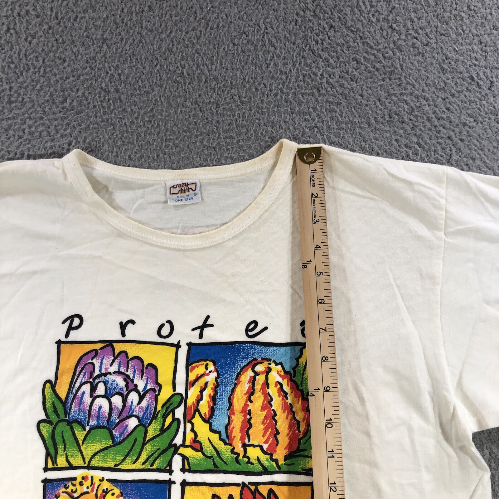 vtg crazy shirt hawaii Women’s One Size White Protea Coral Reef