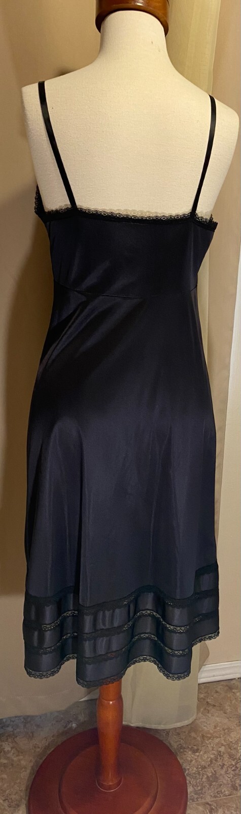 Vintage Sears Black Snip-It Full Slip Sissy Size 38 Retro Pin-Up