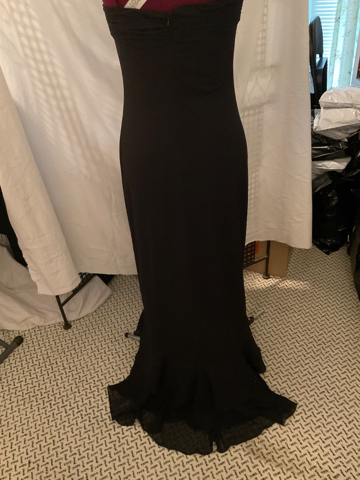 vintage Womans De Laru Black gown beading on bodice