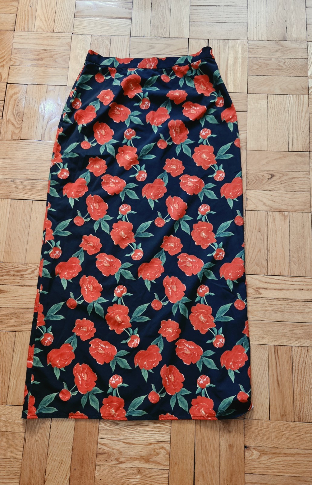 Vintage Donnoto’s Floral Long Botanical Rose Skirt Sz M/l