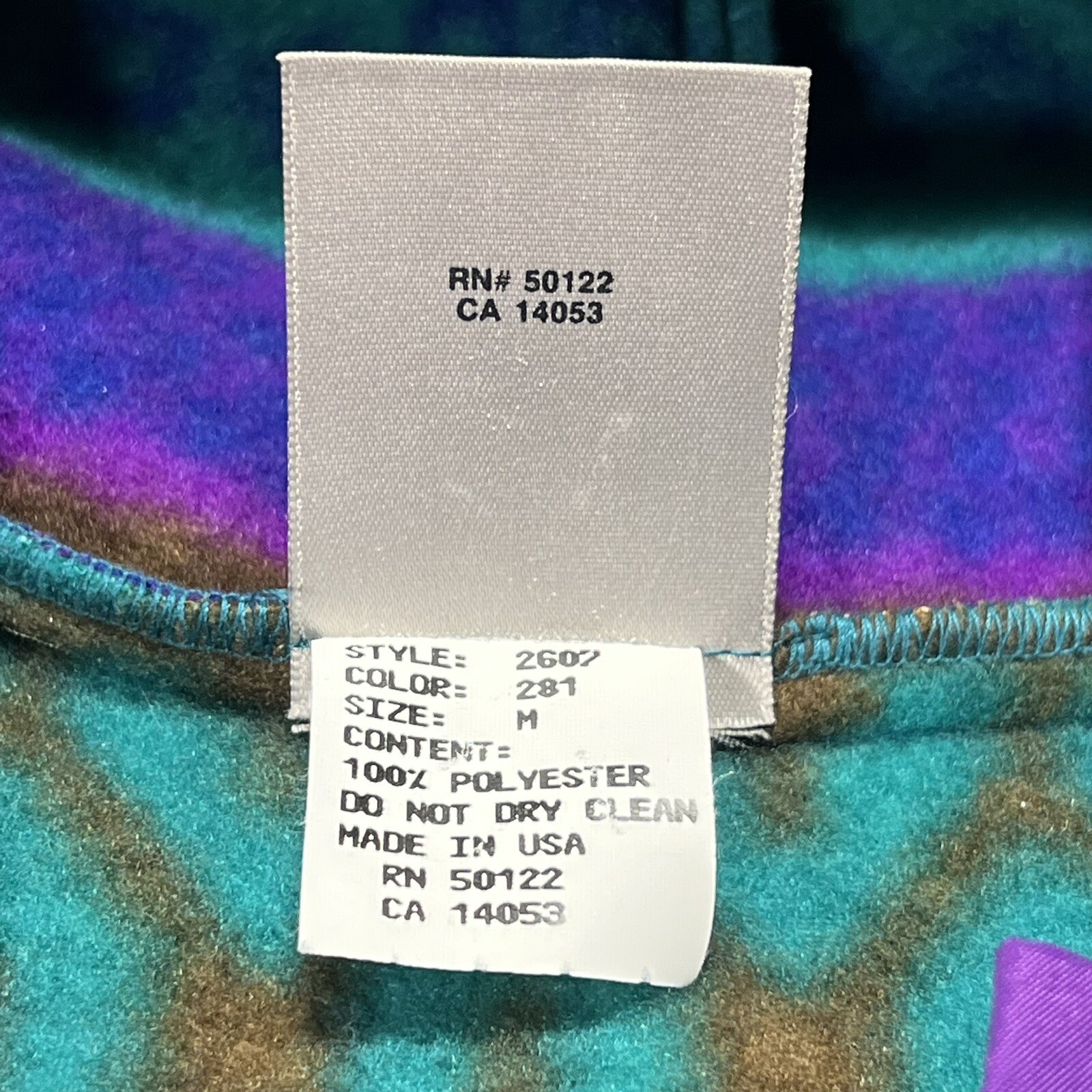 Vintage Sunbuster Geometric Fleece Pullover Hoodie Size M USA Made Style 2607