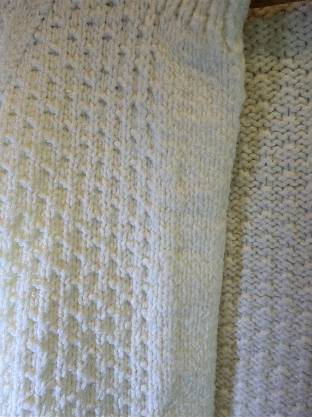 Vintage Handmade Cable Knit Cardigan Sweater Cream White Chunky Cozy Cottagecore