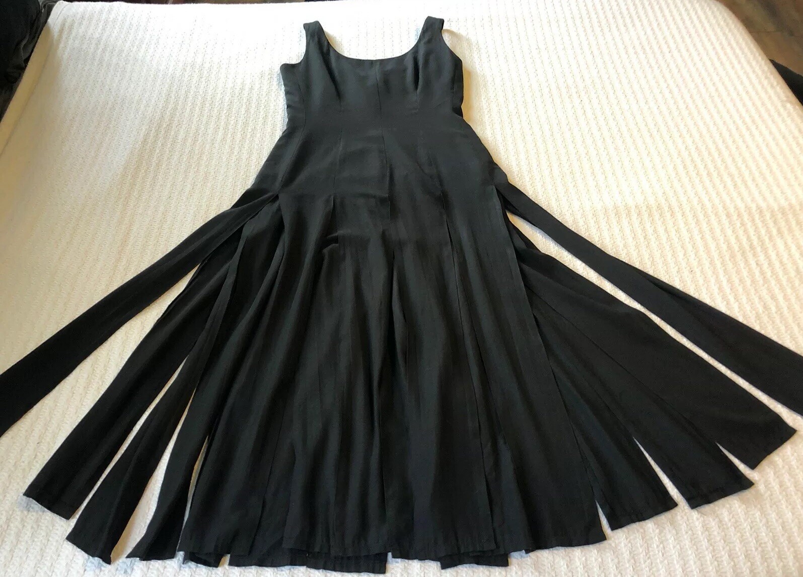Vintage 1980s Goth Slash Ribbon Dress 2 Layers Fairy Witch Club Kid Cyber Fest M