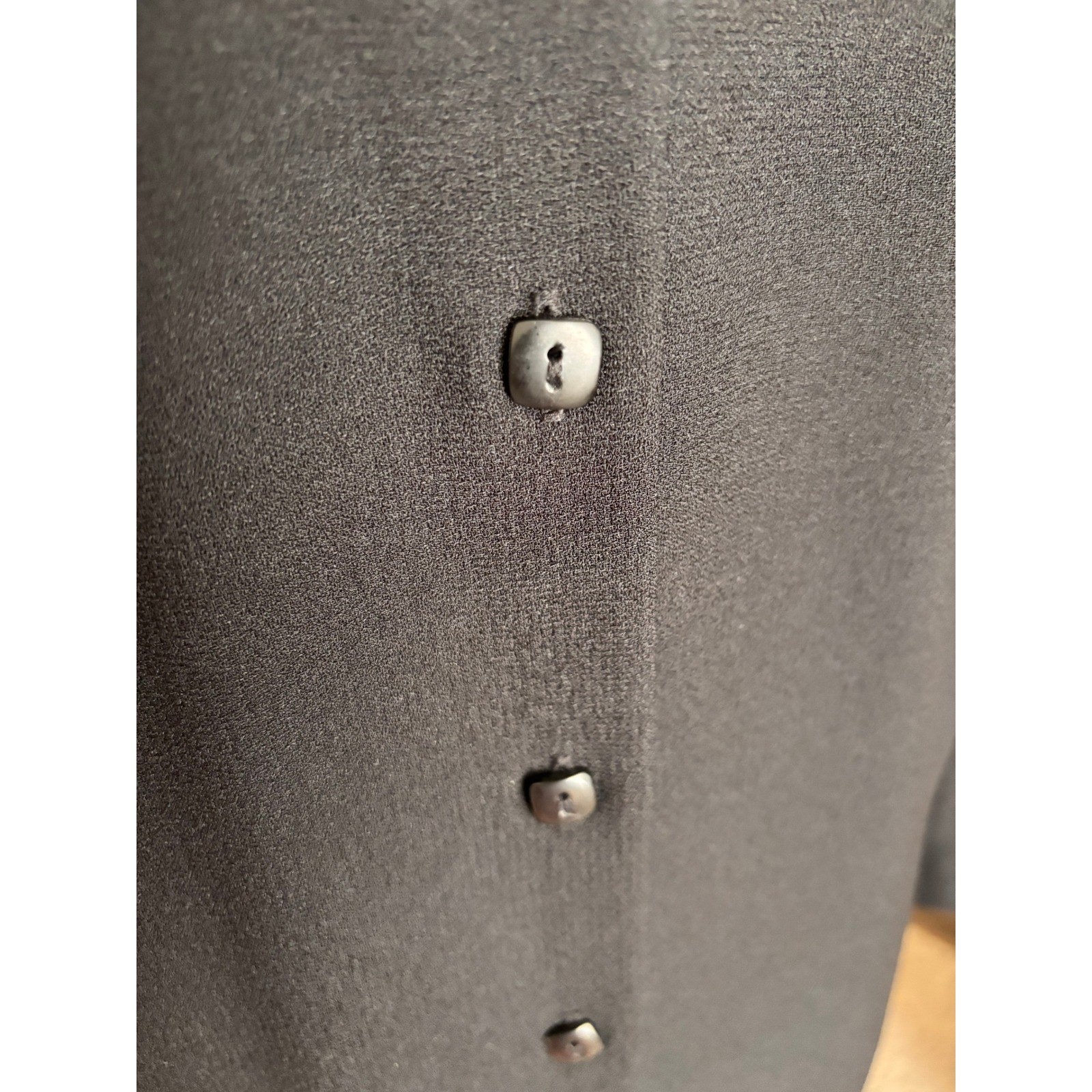 Liz Claiborne Vintage Button Back Shift Dress Womens 8 Black Long Sleeve Pockets