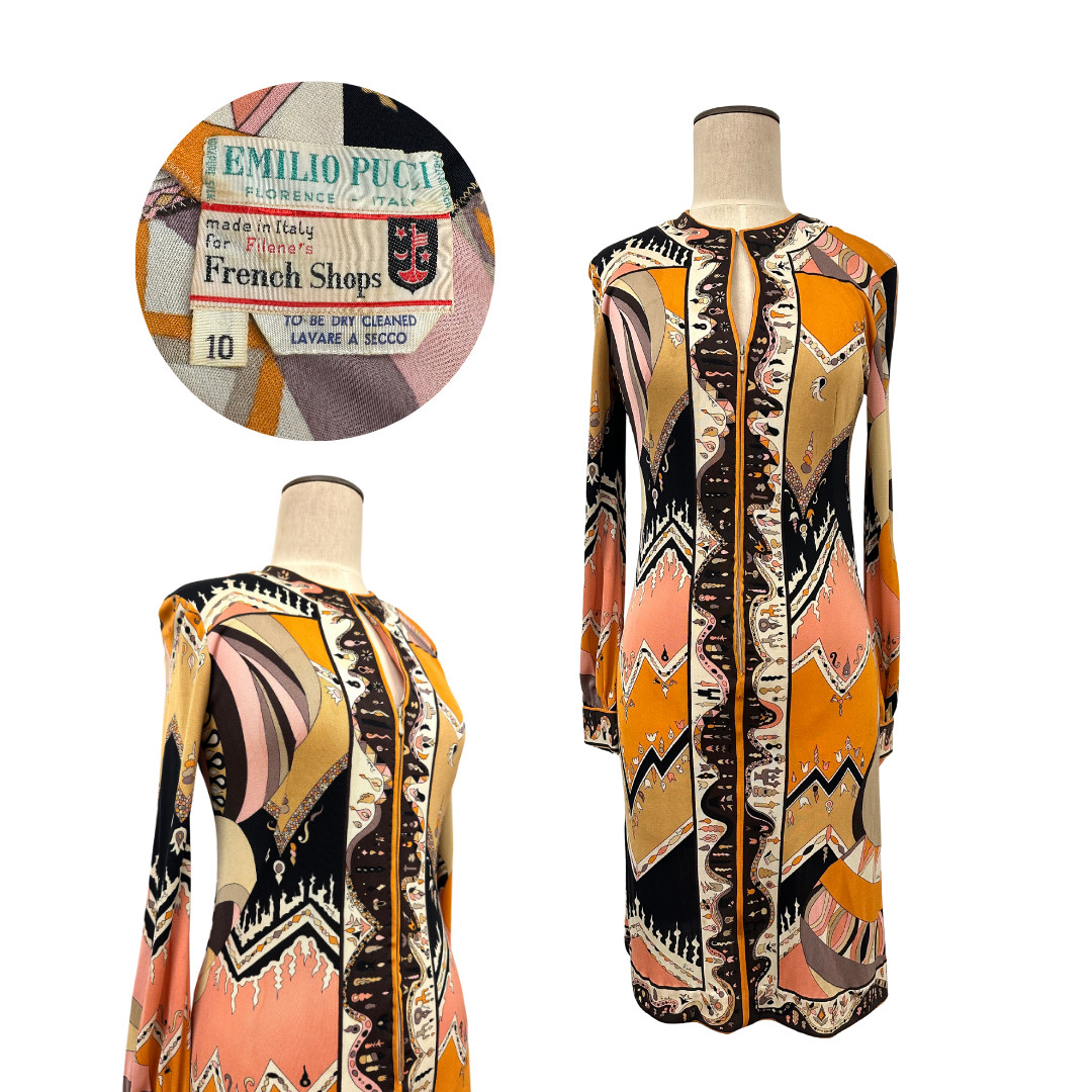 Vintage 1960s Emilio Pucci Zip Up Dress Fair Condition *SOLD AS IS*