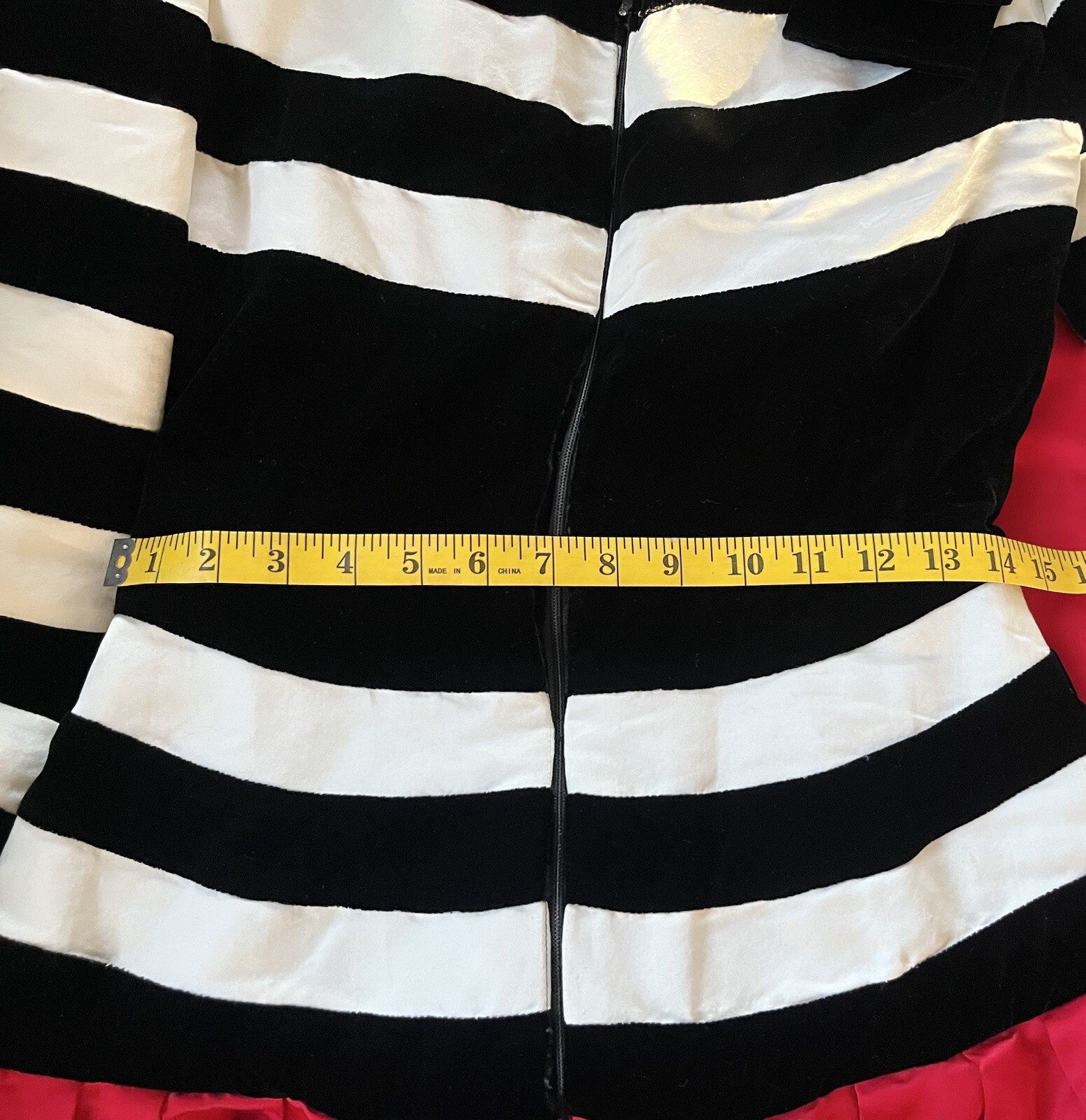 Vintage 1980s Fernando Pena Black White Red Dress Satin Velvet Bows Unique Rare