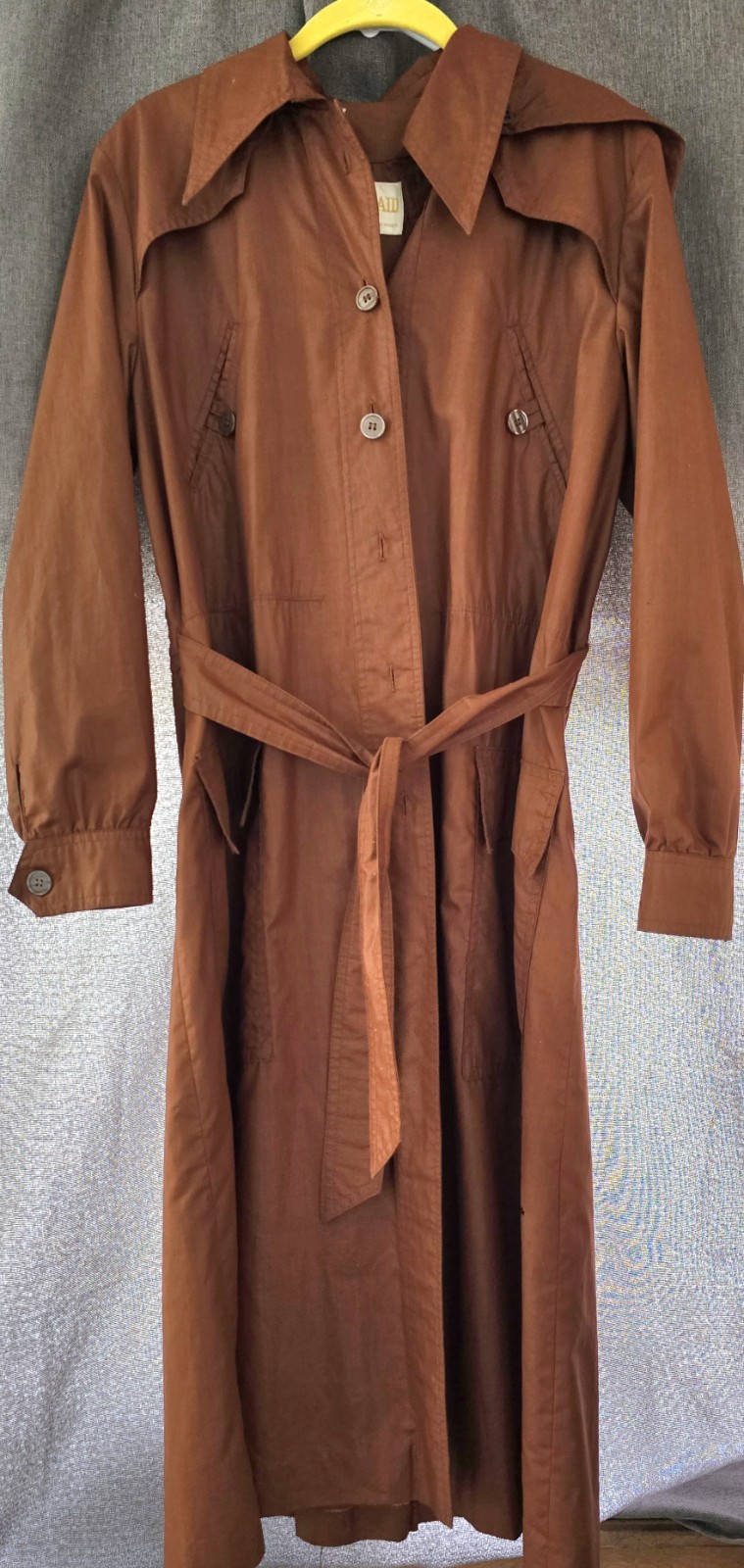 Vintage 1960s Mod Maid Long Western Trench Coat Womens Size 13/14