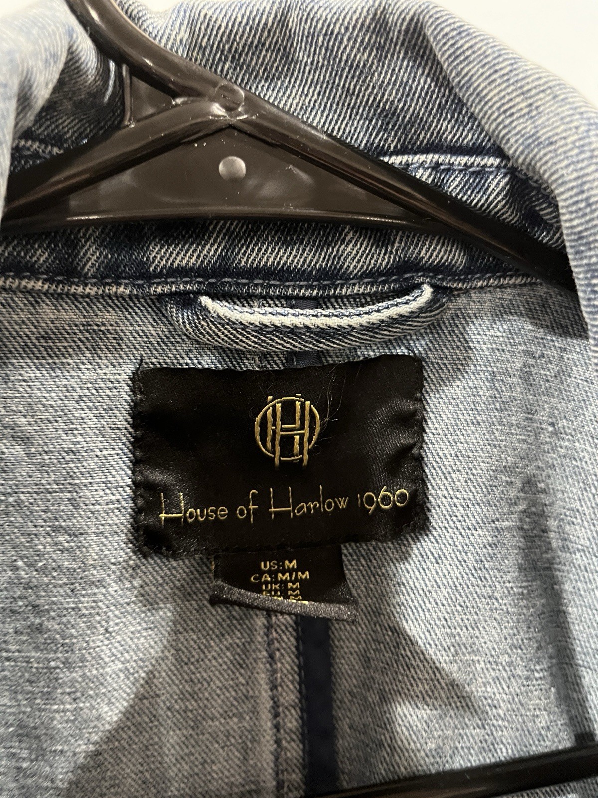 Rare Vintages House of Harlow 1960 Denim Trench Coat Women’s medium Oversized
