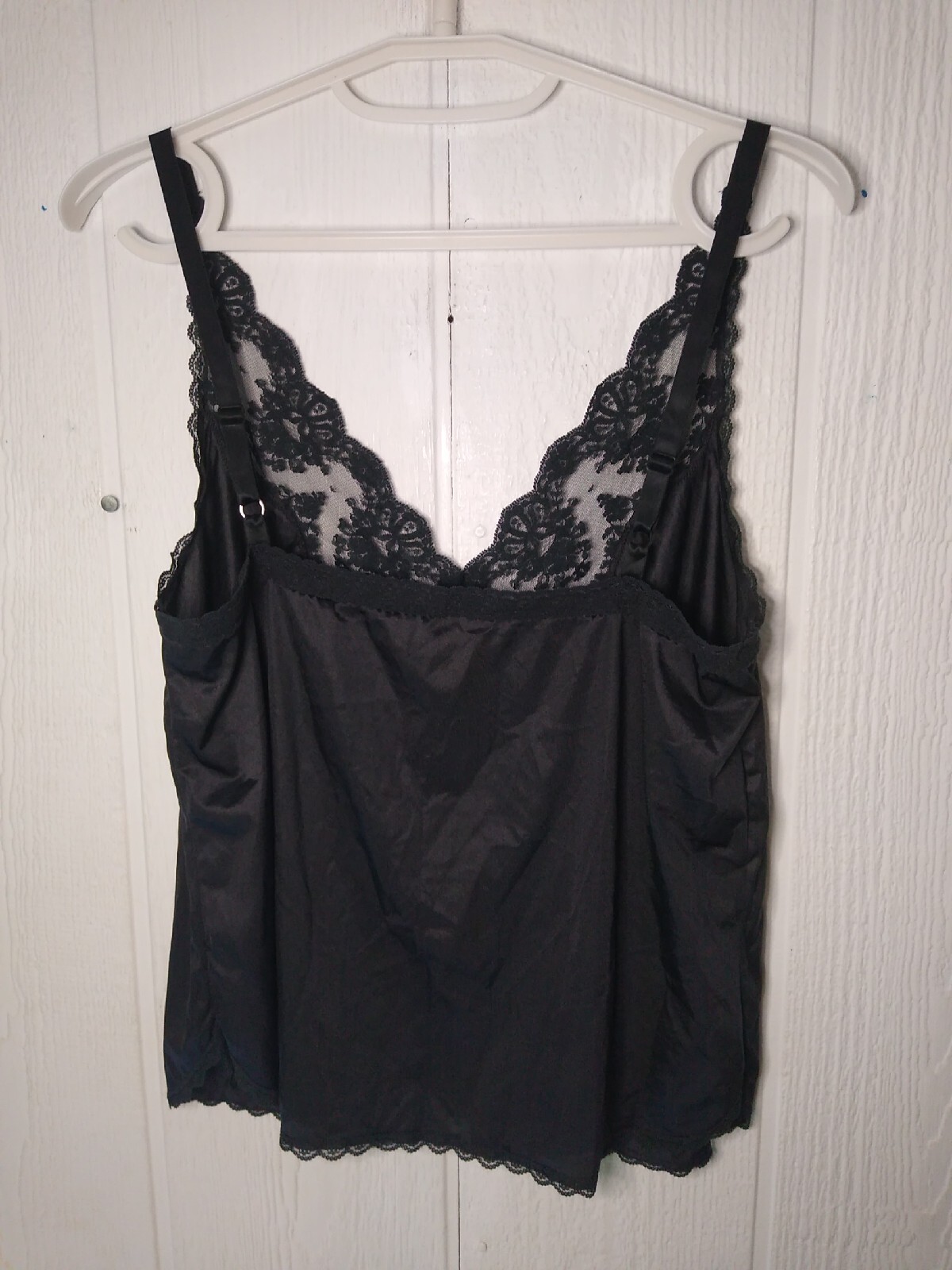 Vtg Enhance By Bestform Camisole Women’s 38 Black Antron Nylon Lace Lingerie Top