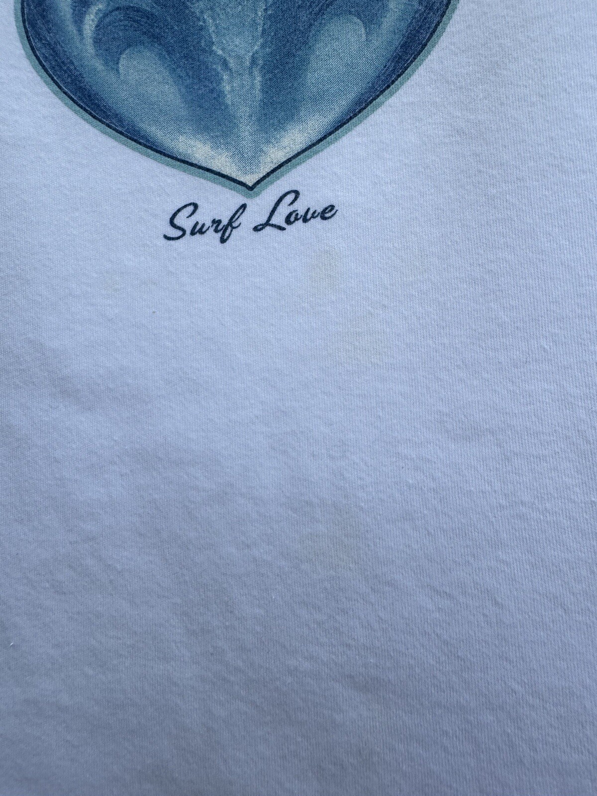 Vintage 90s Y2K Surf Love Heart Tank Top Delias Skate Beach Coastal Waves Summer