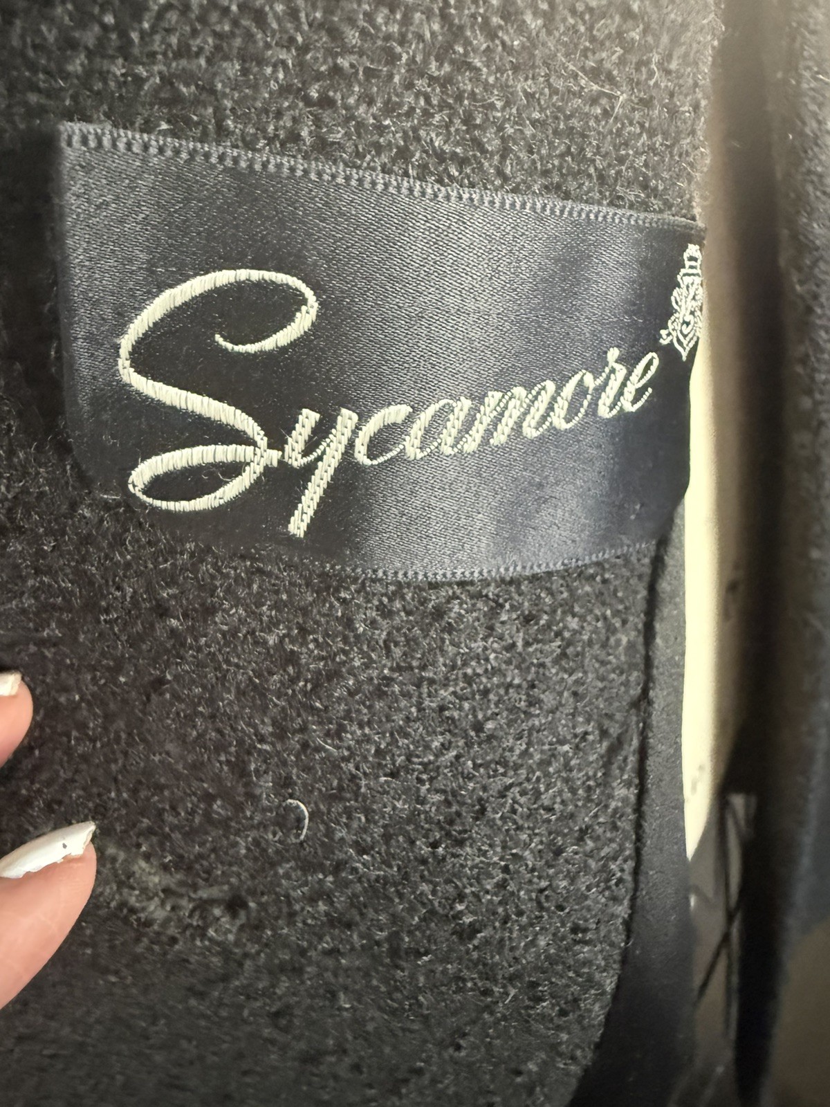 Vintage Sycamore Black Coat with Embellished Buttons