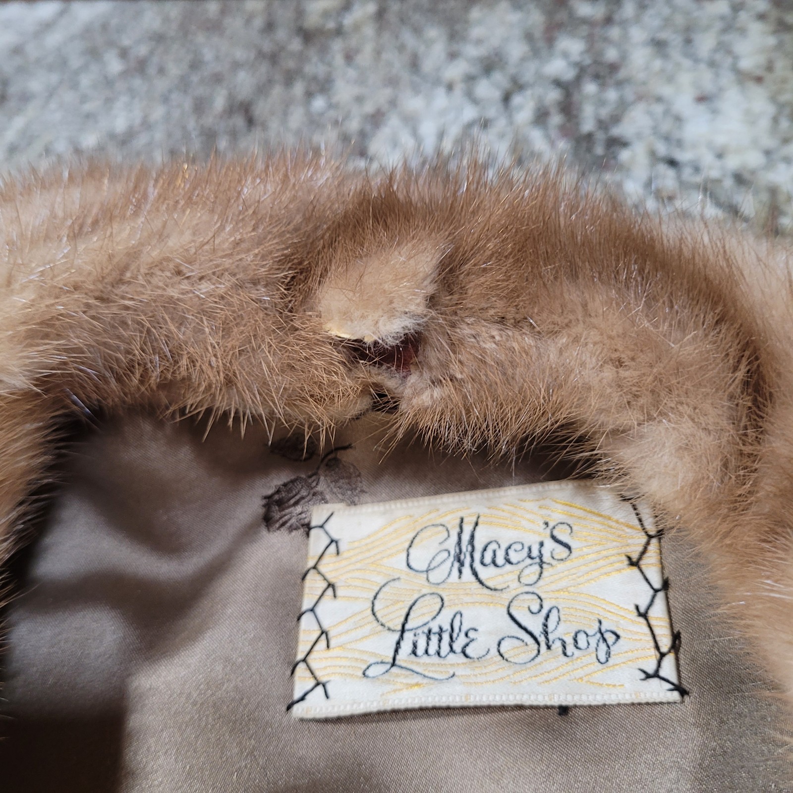 Vintage Mink Stole Cape 1950s 2 Pocket Macy Little Shop