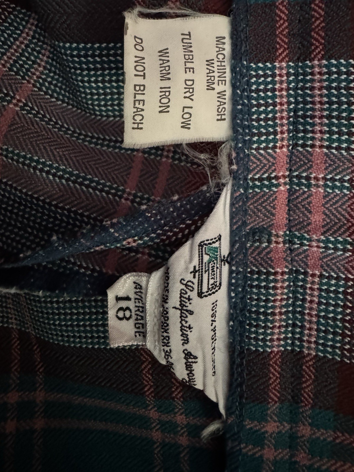 Vintage 1970s K-Mart Women’s Plaid Pleated Wide-Leg Pants Pockets Size 18