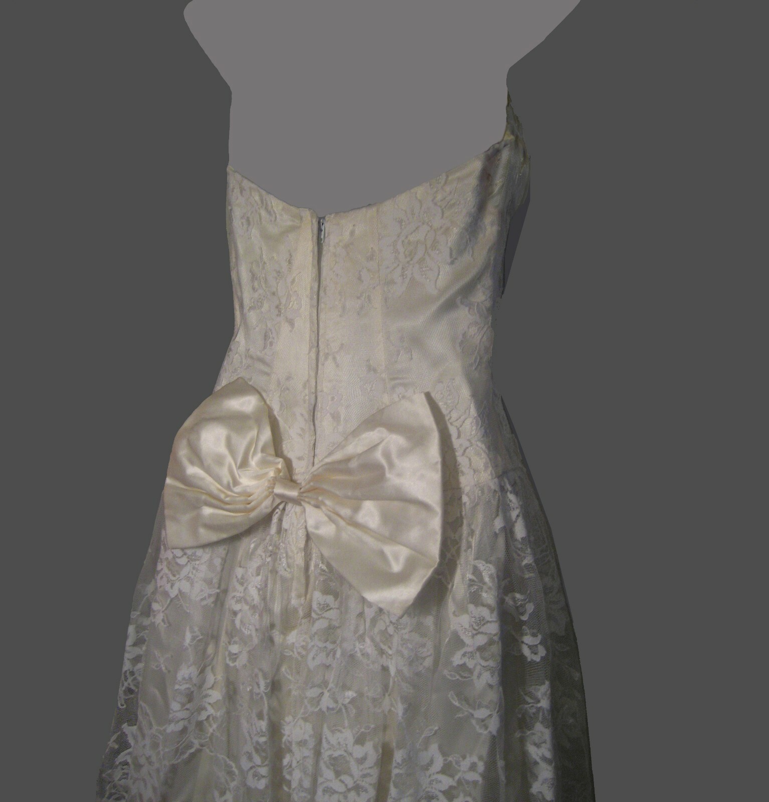 VTG SCOTT McCLINTOCK DRESS IVORY LACE+SEQUIN WEDDING, SWEET16, QUINCEANERA SZ:10