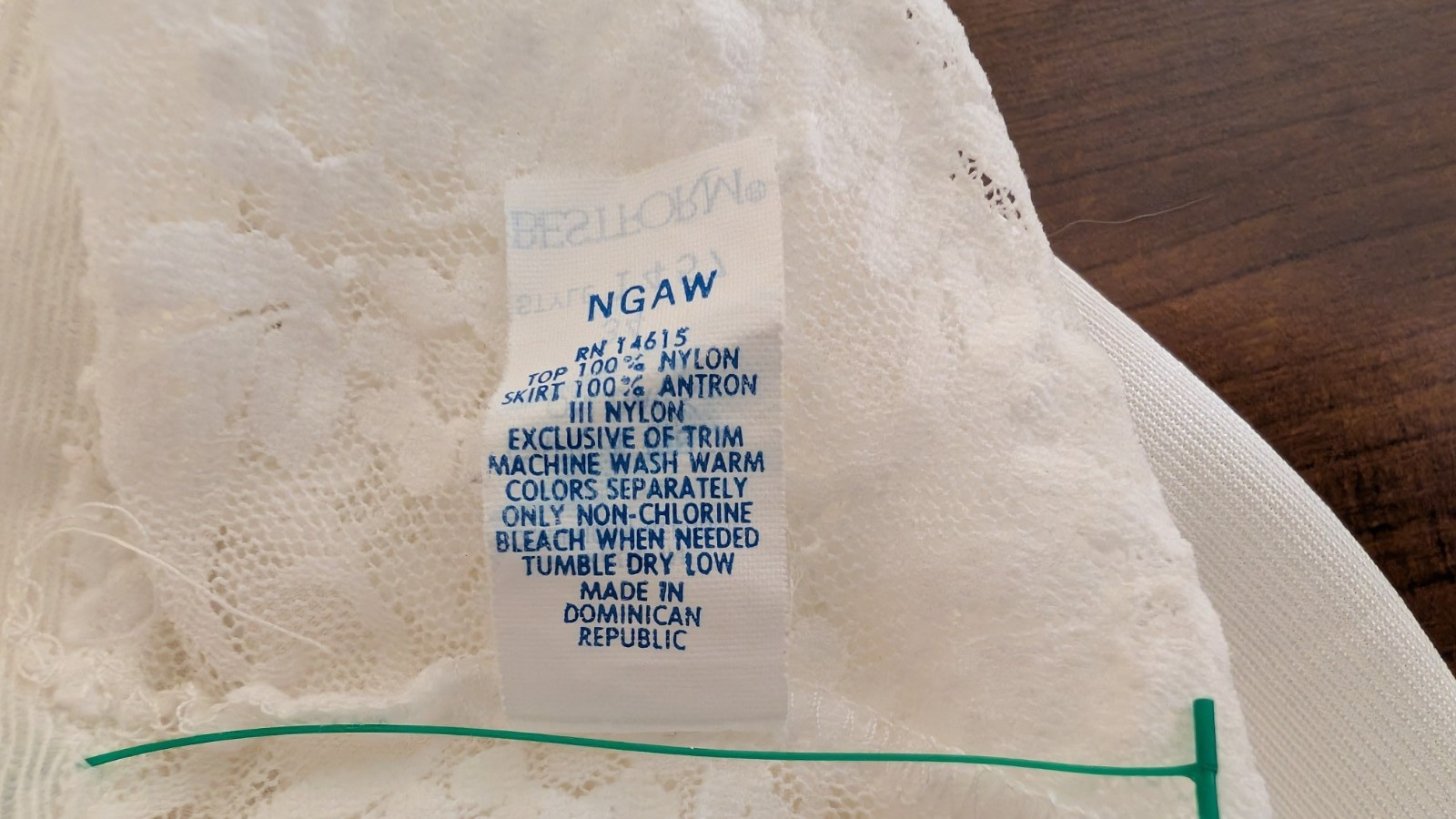 Vintage BESTFORM 1457 Full-Slip/Slip Dress Lingerie Stretch Lacy Top White Sz 34