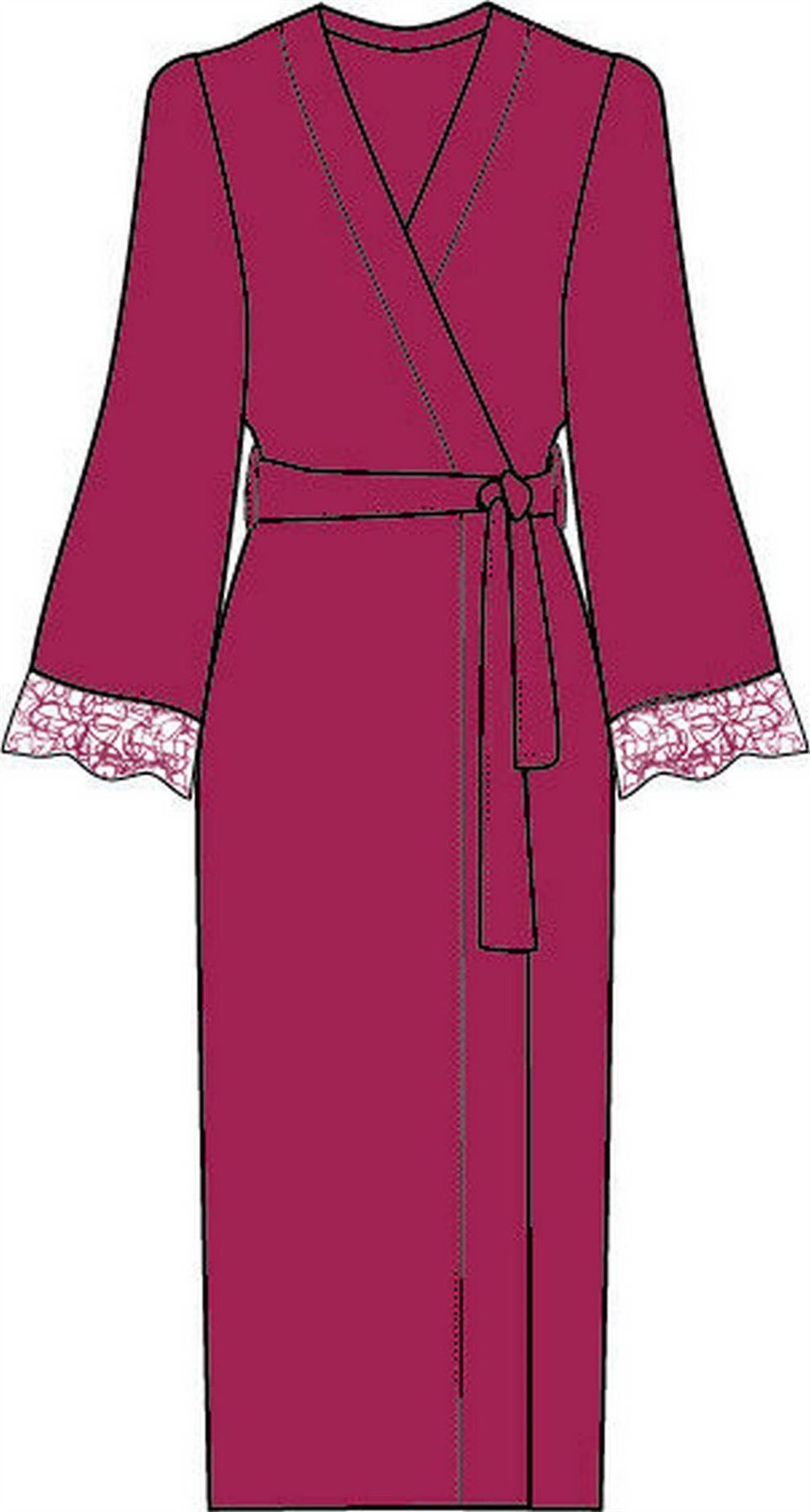Falke Womens Loungewear Morning Gown – Magenta Pink