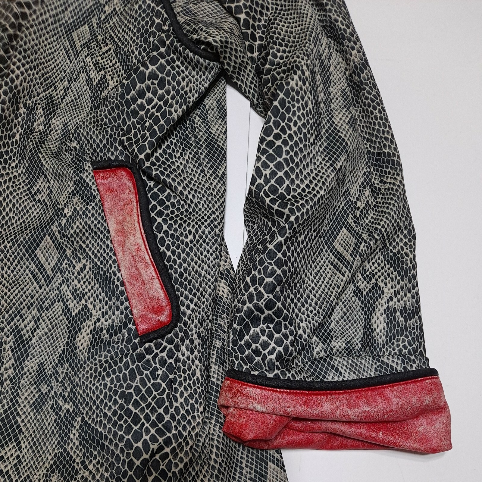 Vintage Marguerite Rubel San Francisco Polyester Jacket L Snake Skin Shoulder Pd