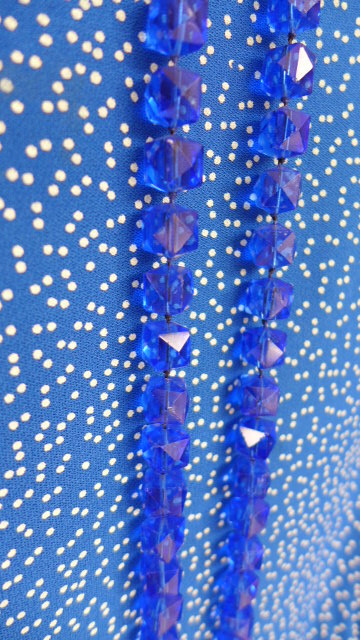 Dress Vtg Womens Lynne davis Sz 10P Petite Royal Blue White Dots Peplum Lined SS