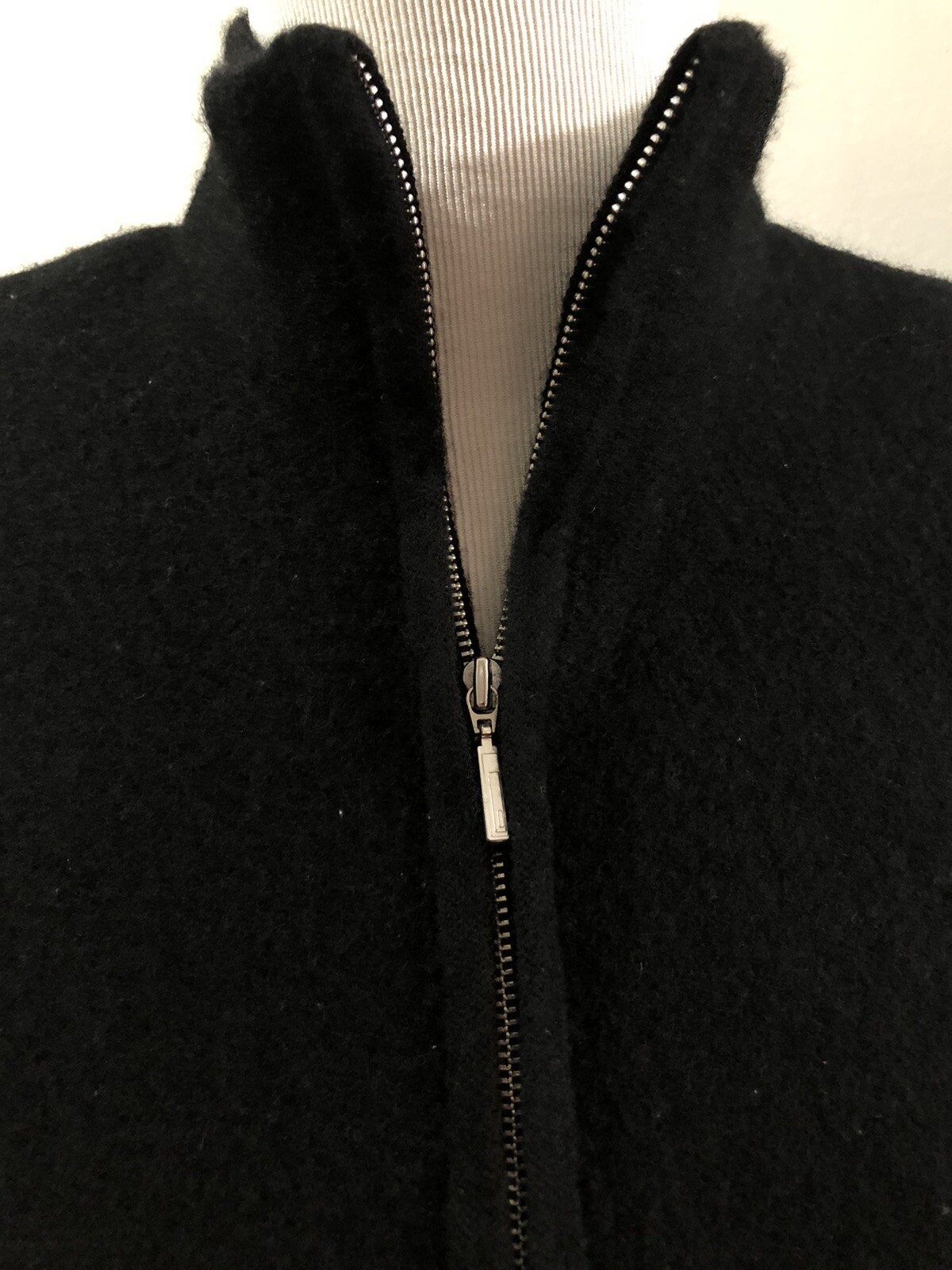 Bridgetown Collection Women’s Full Zip 100% Black Wool Cardigan Sweater Size M
