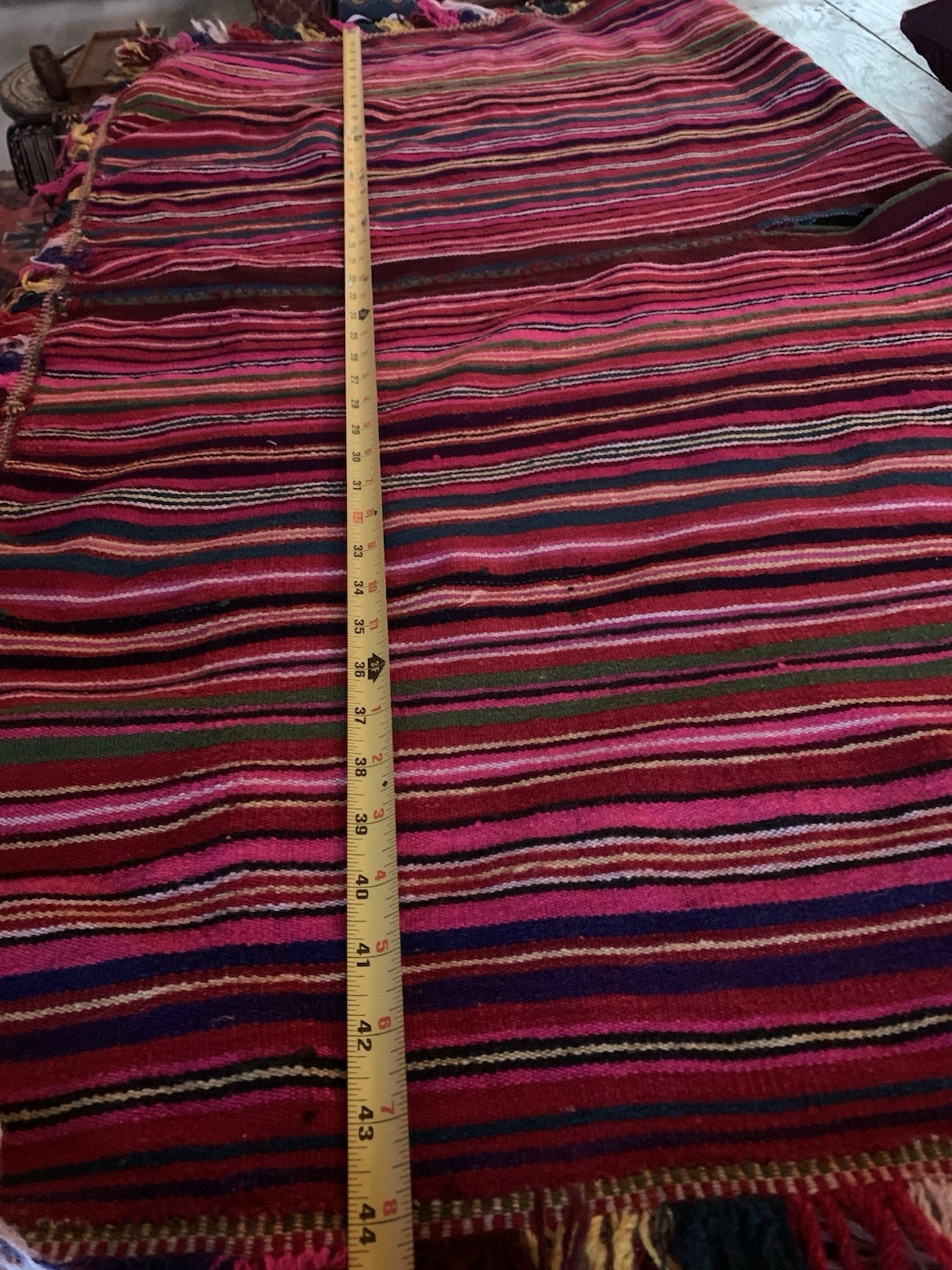 Vintage Poncho Hand Woven Bolivian Wool Poncho Rare