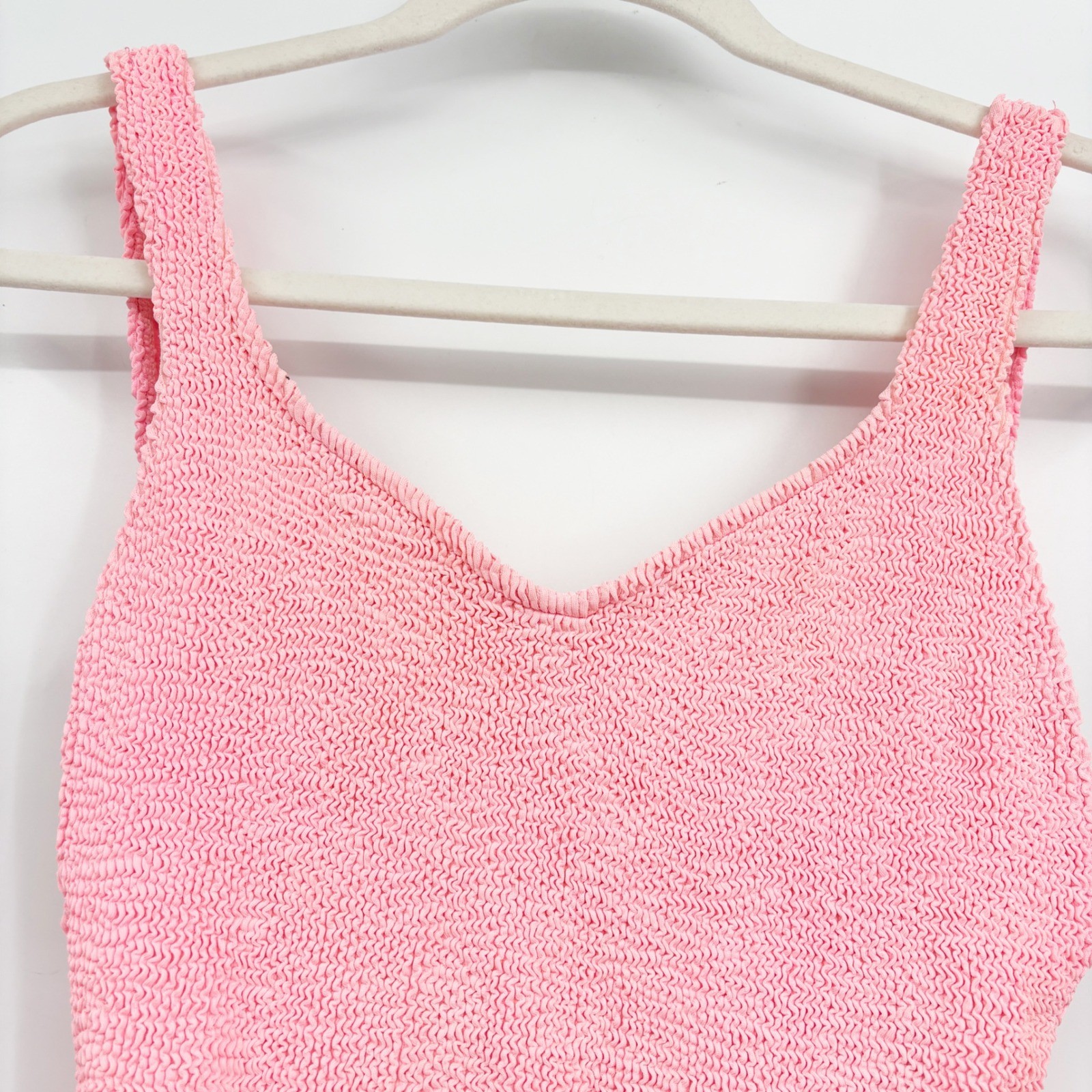Daffy Waterwear Womens Pink Crinkle Textured 80s 90s Vintage Swimsuit Size 11/12