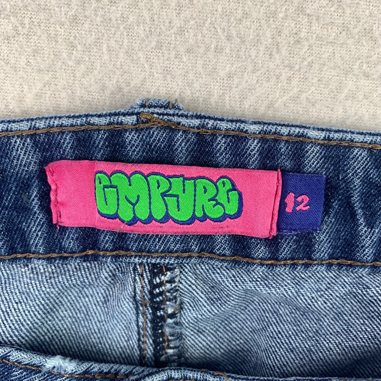 Thrashed Empyre Jeans Baggy Womens 12 Blue Faded Denim Skater Y2K Distressed 90s