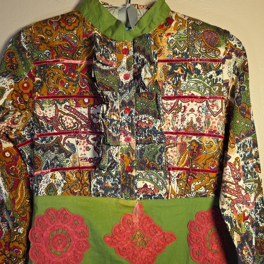 Vintage Boho Festival Dress Women’s Small Med Amarti Retro 60s/70s Hippie Chic *