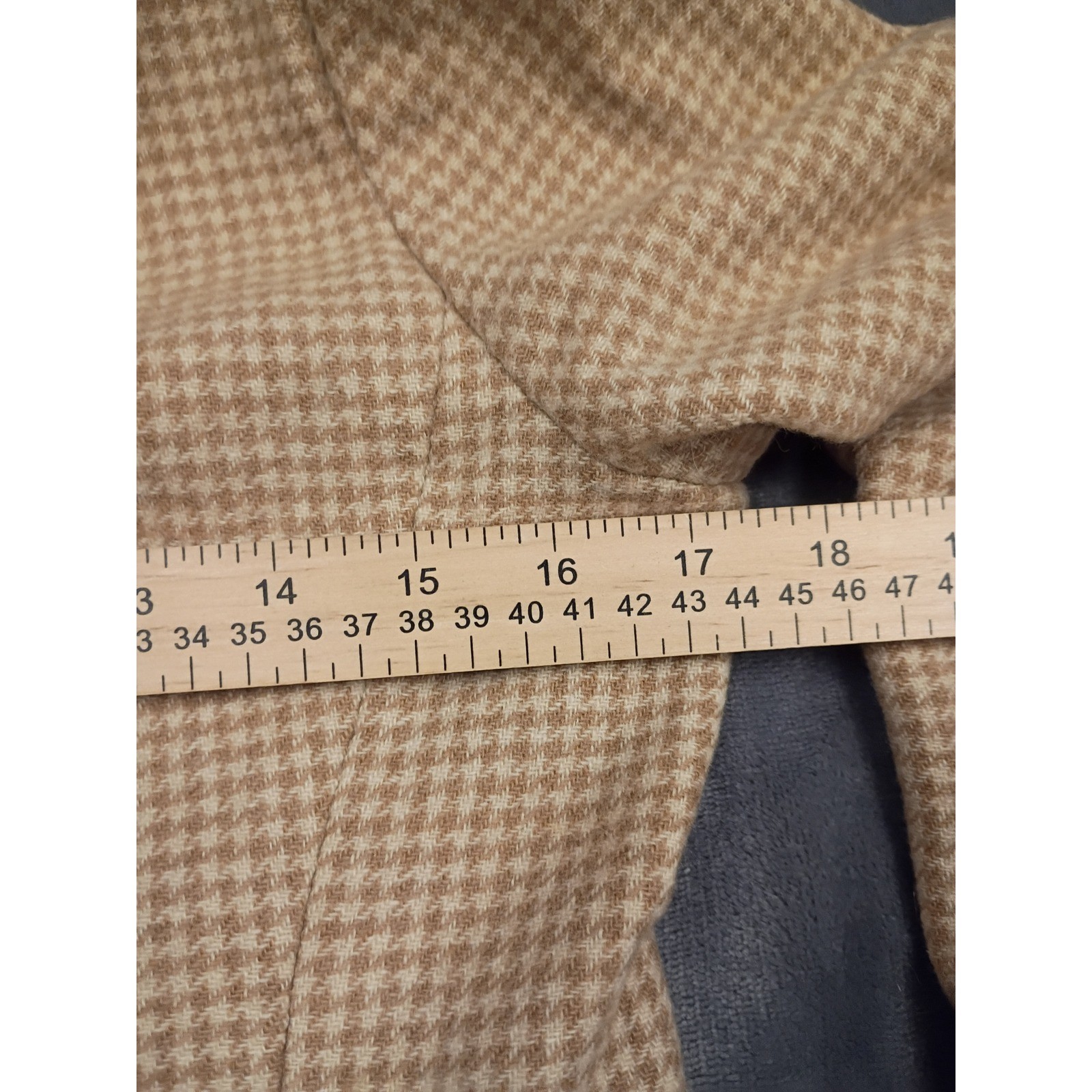 Boutique by Charles Cooper Vintage Houndstooth Dress Womens Tan Mod 60s 70s