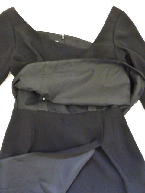 Vtg Designer WILLIAM TRAVILLA Black Mod Asymmetric 2-Layer Cocktail Dress~6=S