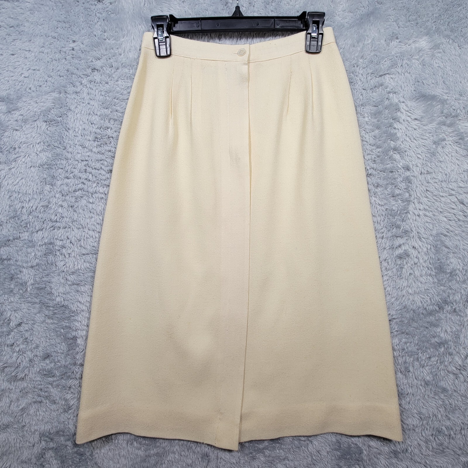 Villager Skirt Womens 10 Yellow Wool Lined Union Made USA 26×28.5 -stain