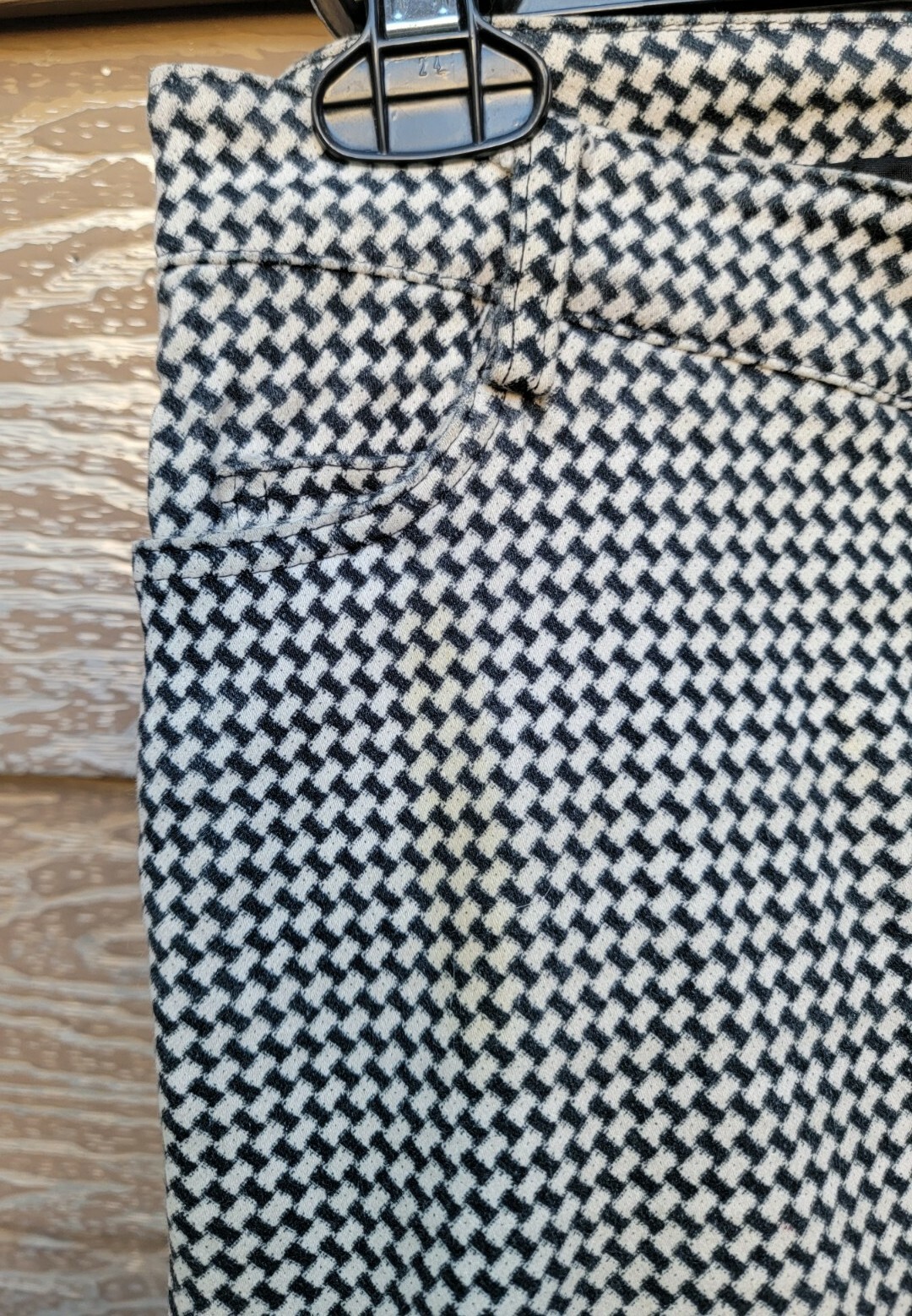 VTG 1960s Womens Stretchy Knit Pants Checkered Crown C&C Zipper Size 6-8 28″-30″
