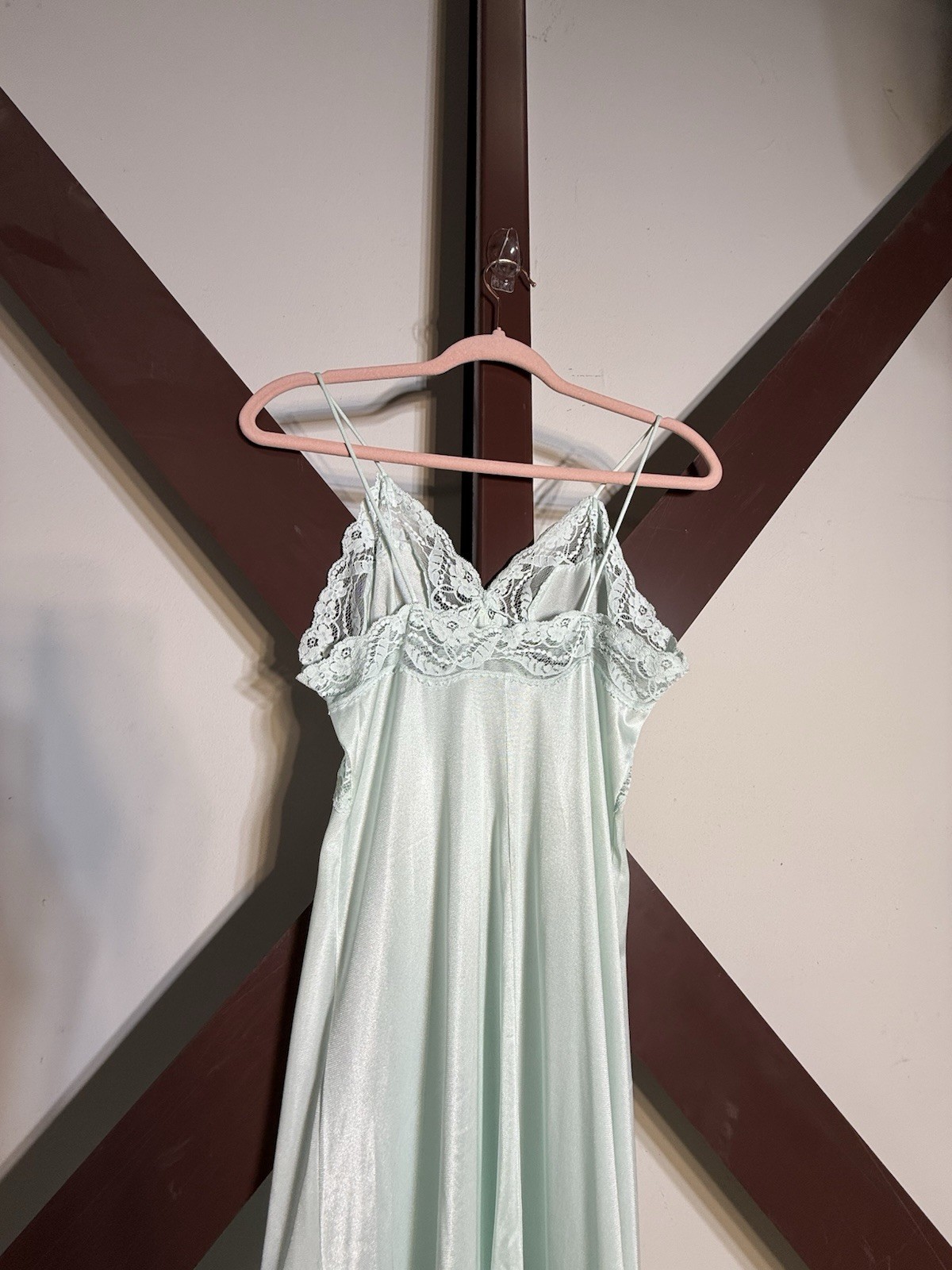 2pc 60s Vintage Nightgown PEIGNOIR Robe Set BABYDOLL Sheer CHIFFON Gown S/M Blue