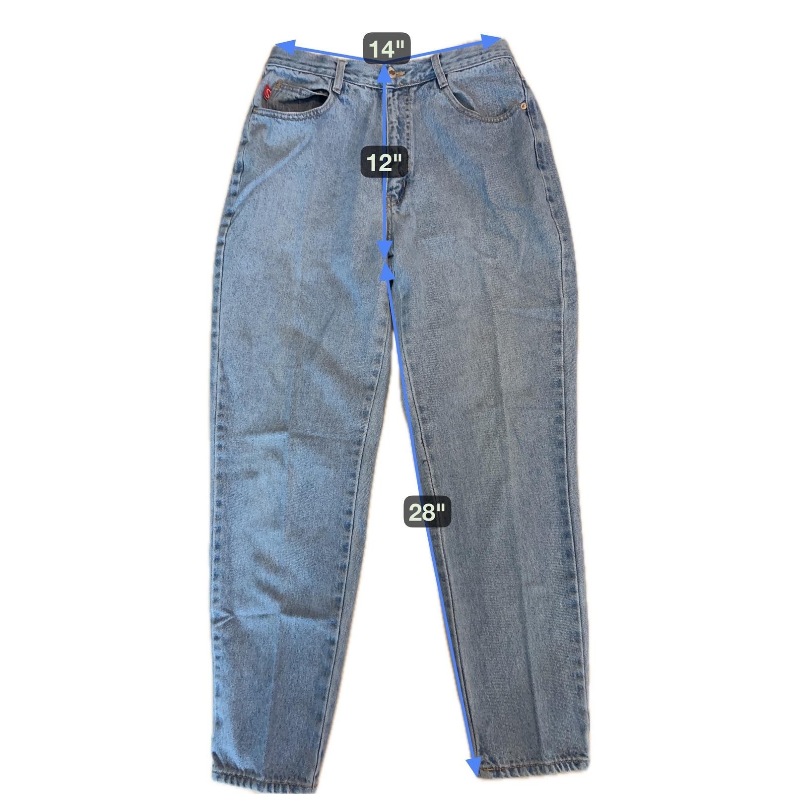 No Excuses Jeans Womens 13/14 Blue Light Wash High Rise Mom Tapered 90s Vintage