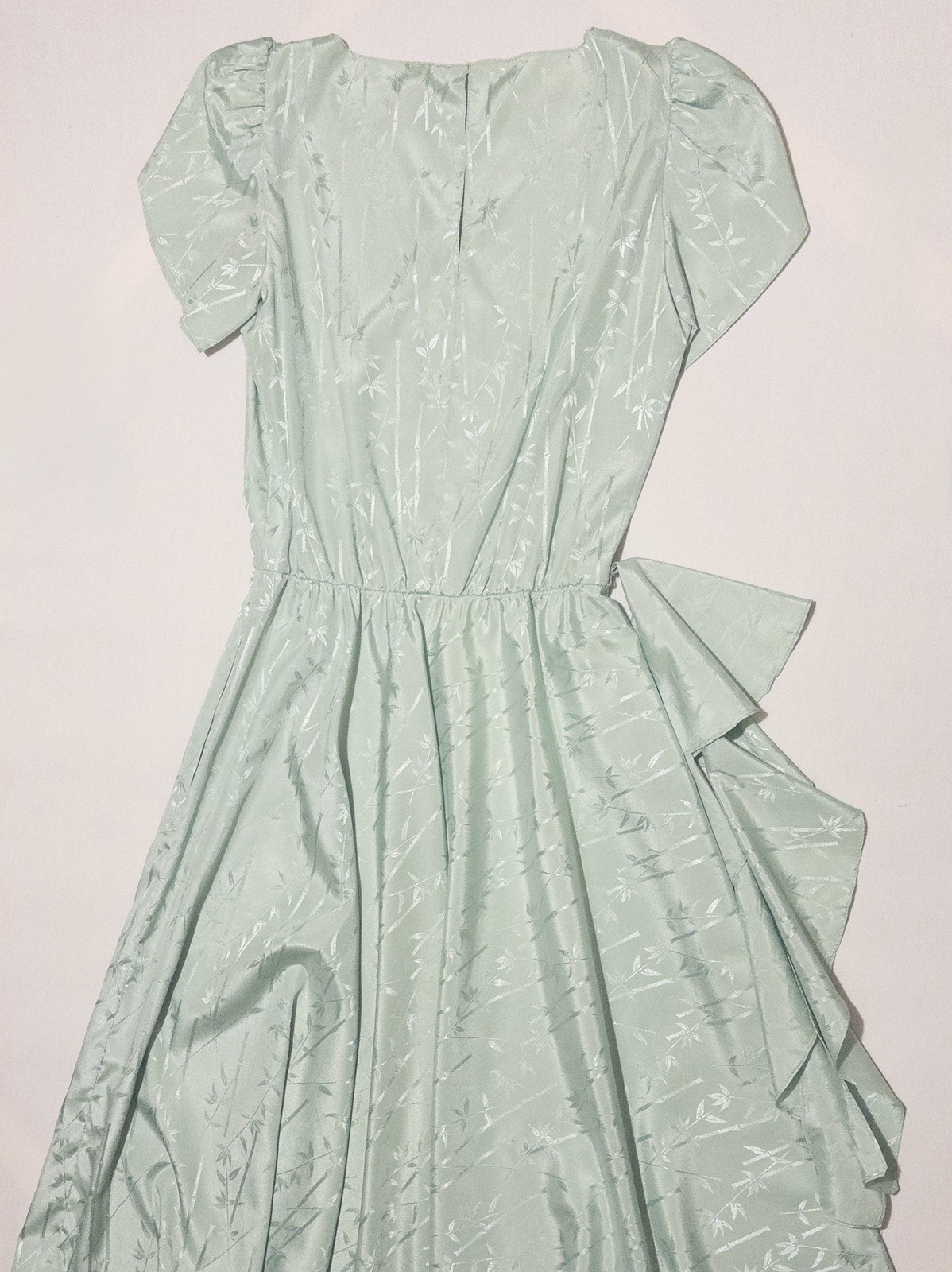 1950’s Handmade Mint Pale Blue Seafoam Green Flare Ruffle Day Dress