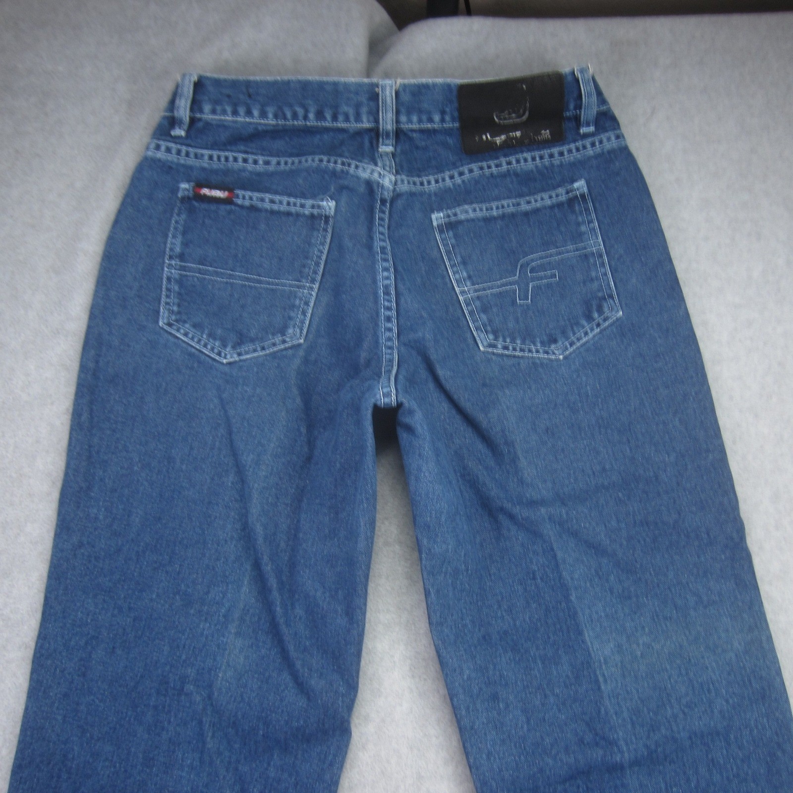 Vintage FUBU The Collection Jeans Womens 9 /10 Blue Straight Leg Logo Y2k