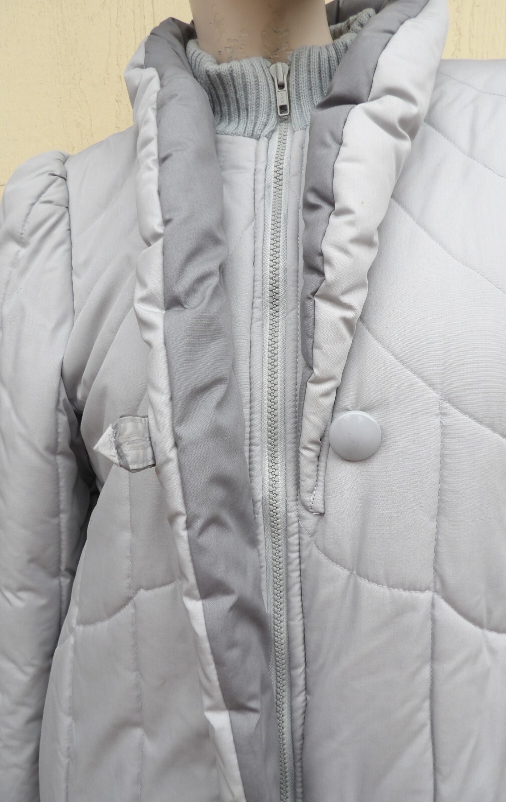 Vintage J Gallery Puffer Long Gray Warm Winter Coat Size Large