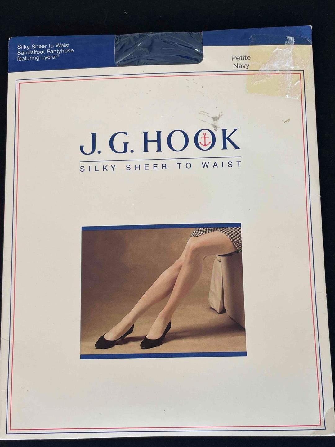 VINTAGE NOS PANTYHOSE*J G HOOK*SILKY SHEER TO WAIST*PETITE NAVY BLUE*MOVIE PROP