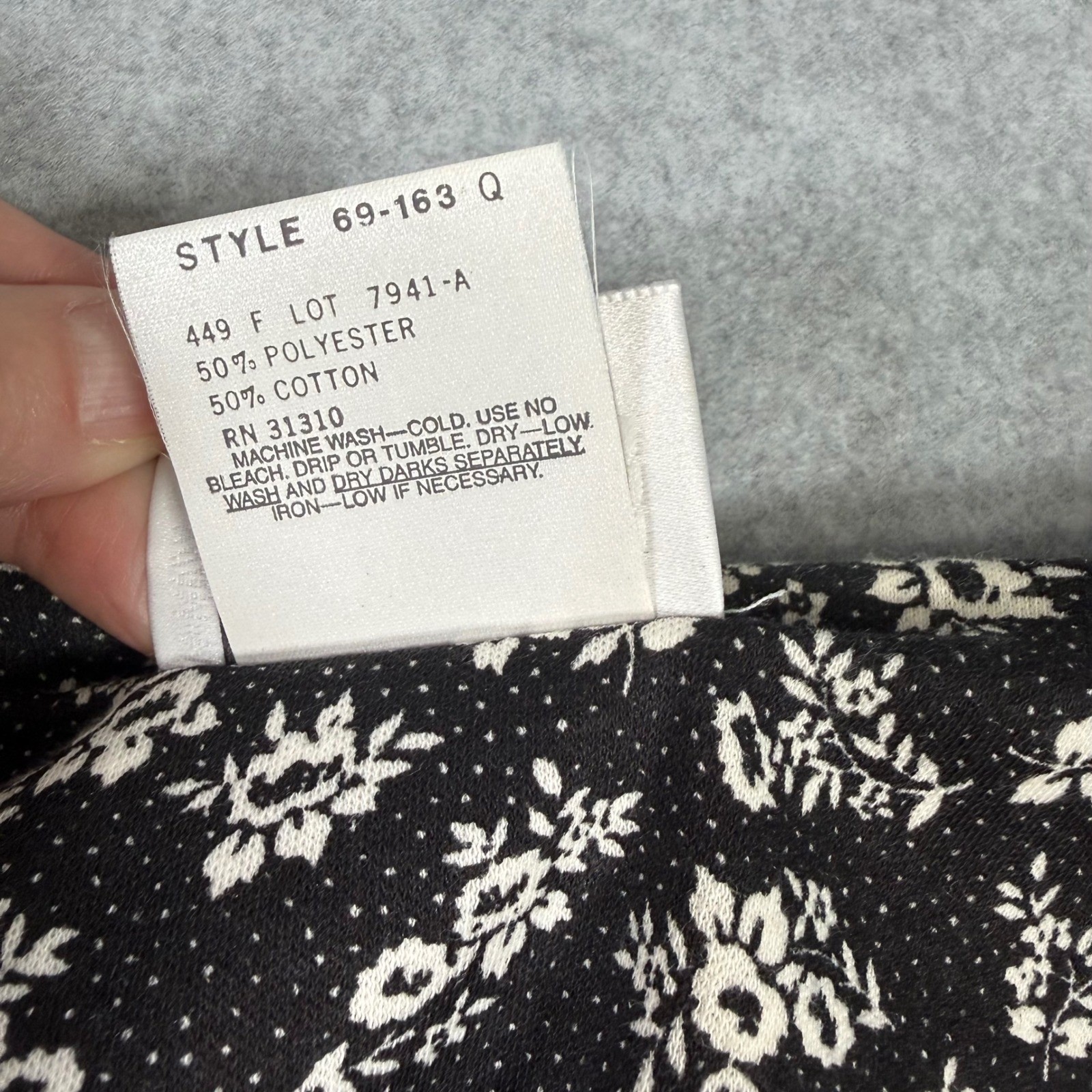 Paquette Too Vintage 80s Floral Modest Lace Collar Church Teacher Dress Black 10